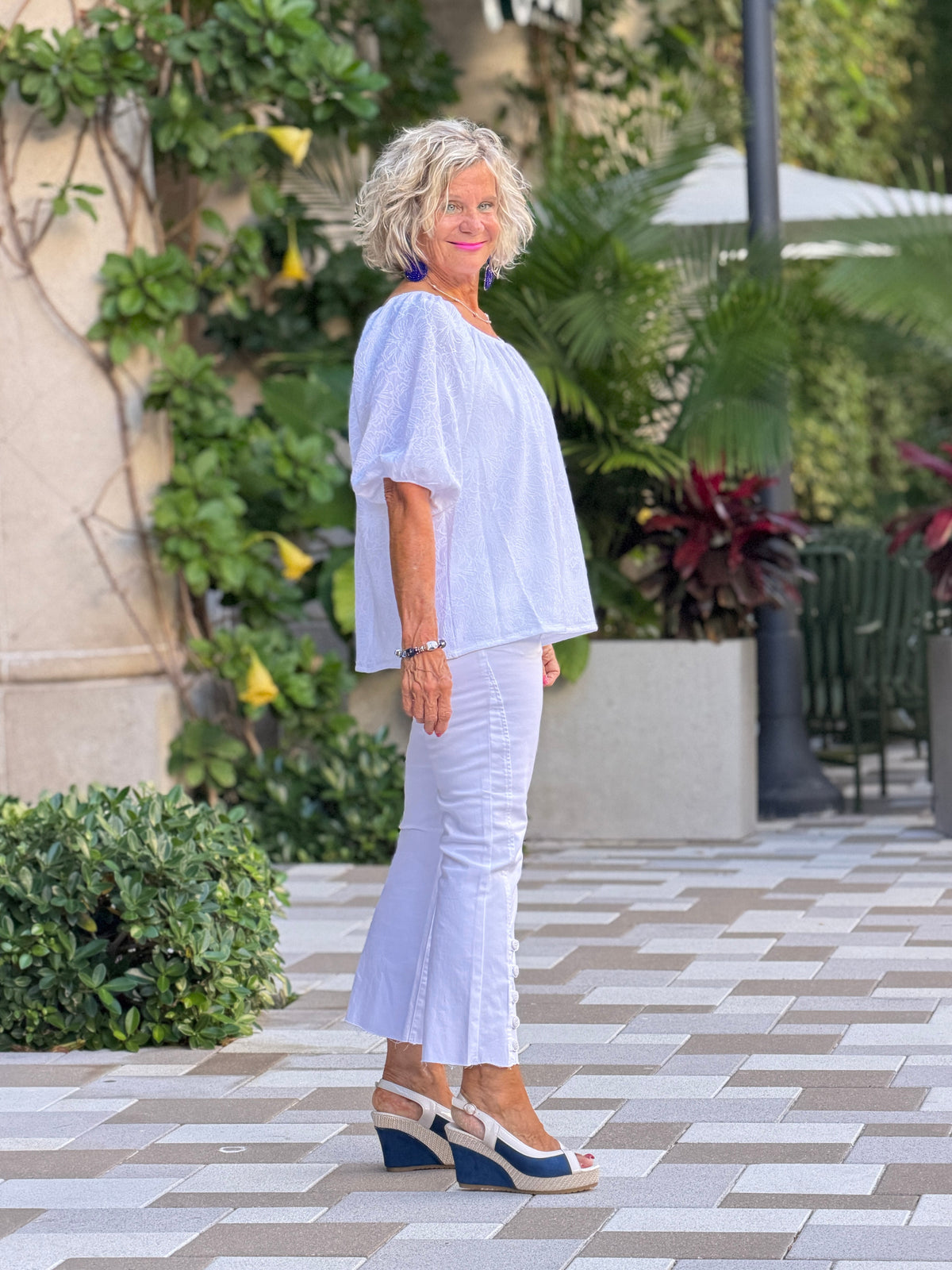 Ethyl Capri Button Crop - Quazar