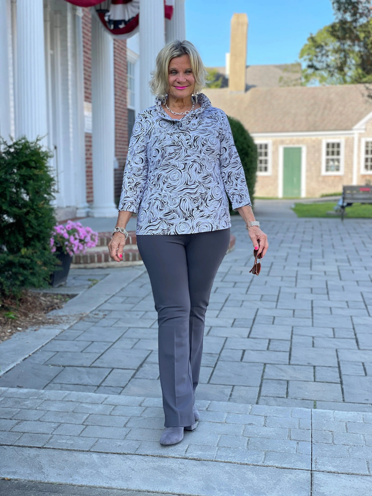 ELEGANT EXPRESSIONS RUFFLE TOP