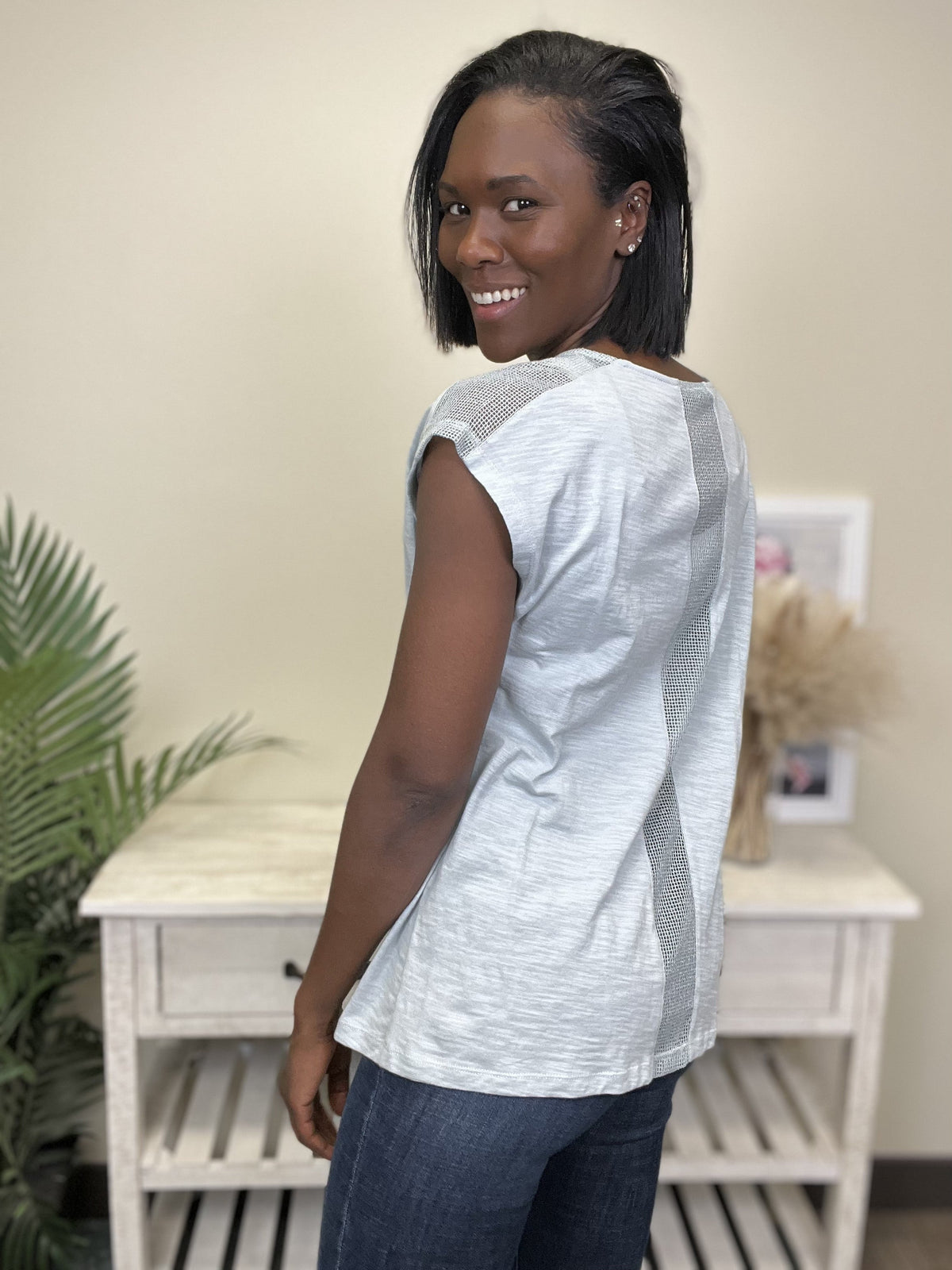 Broken Arrow Women's Mesh Layering Short Sleeve Top