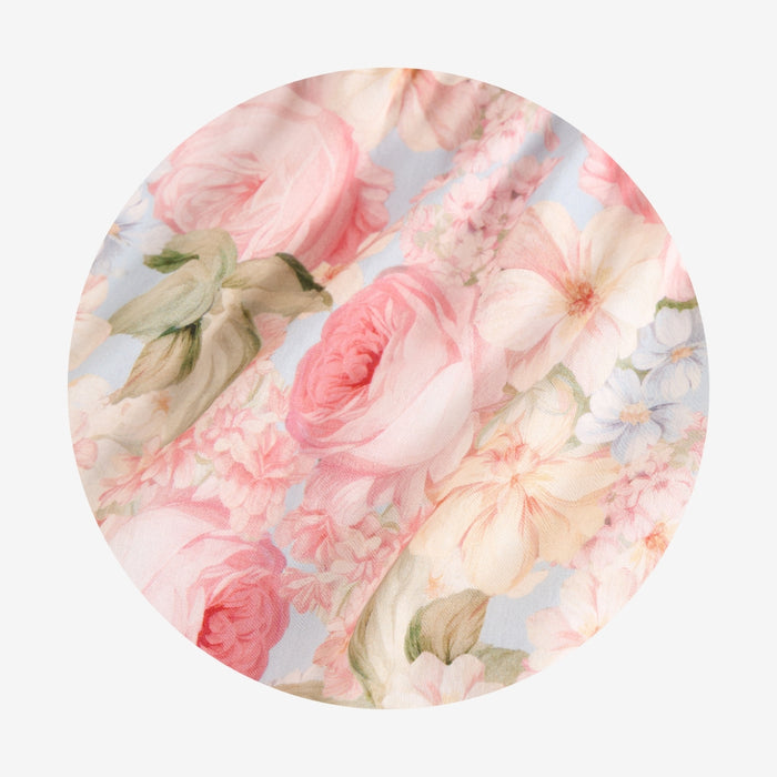 Floral patterned product on a white background