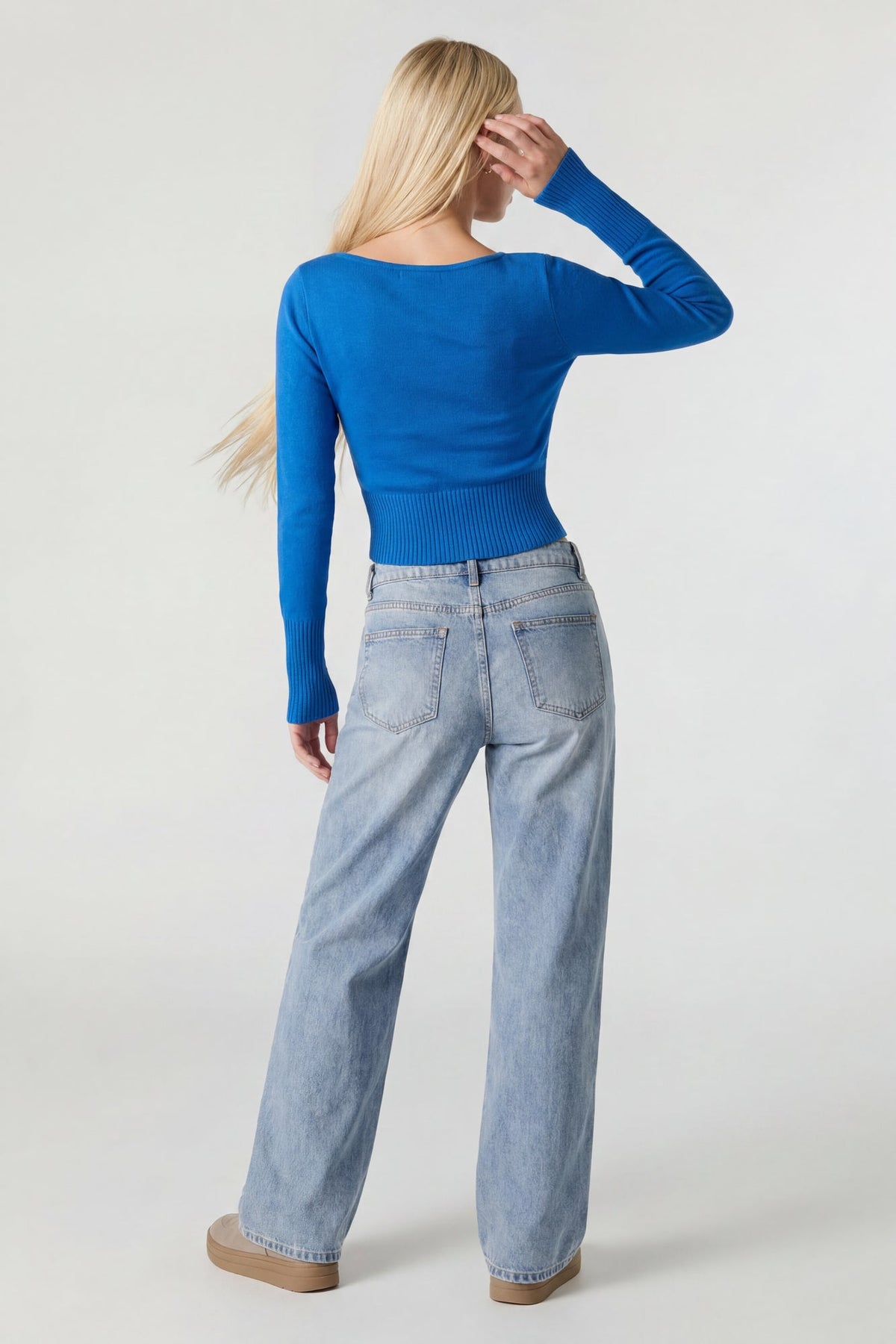 Boat Neck Long Sleeve Sweater