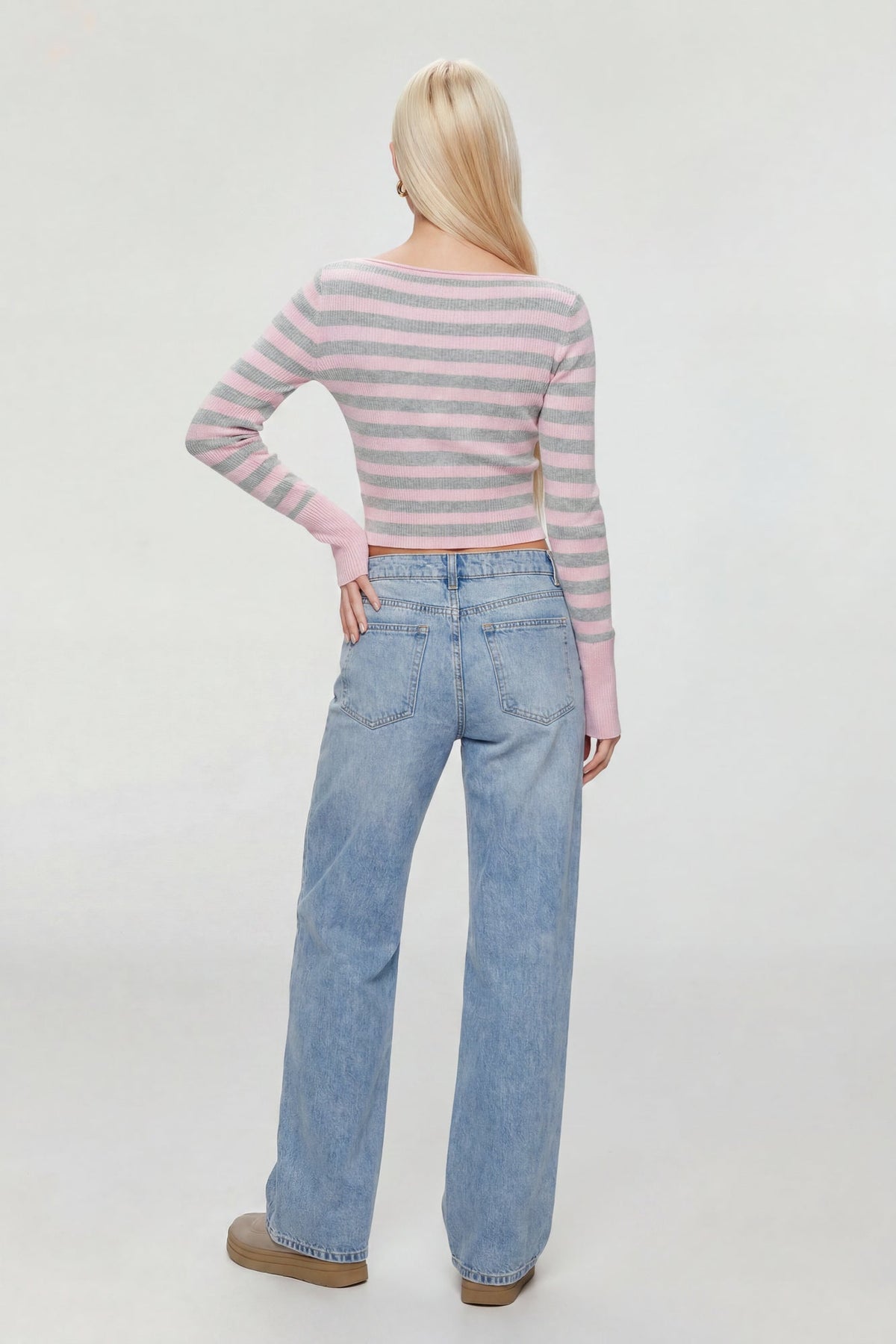 Boat Neck Long Sleeve Sweater