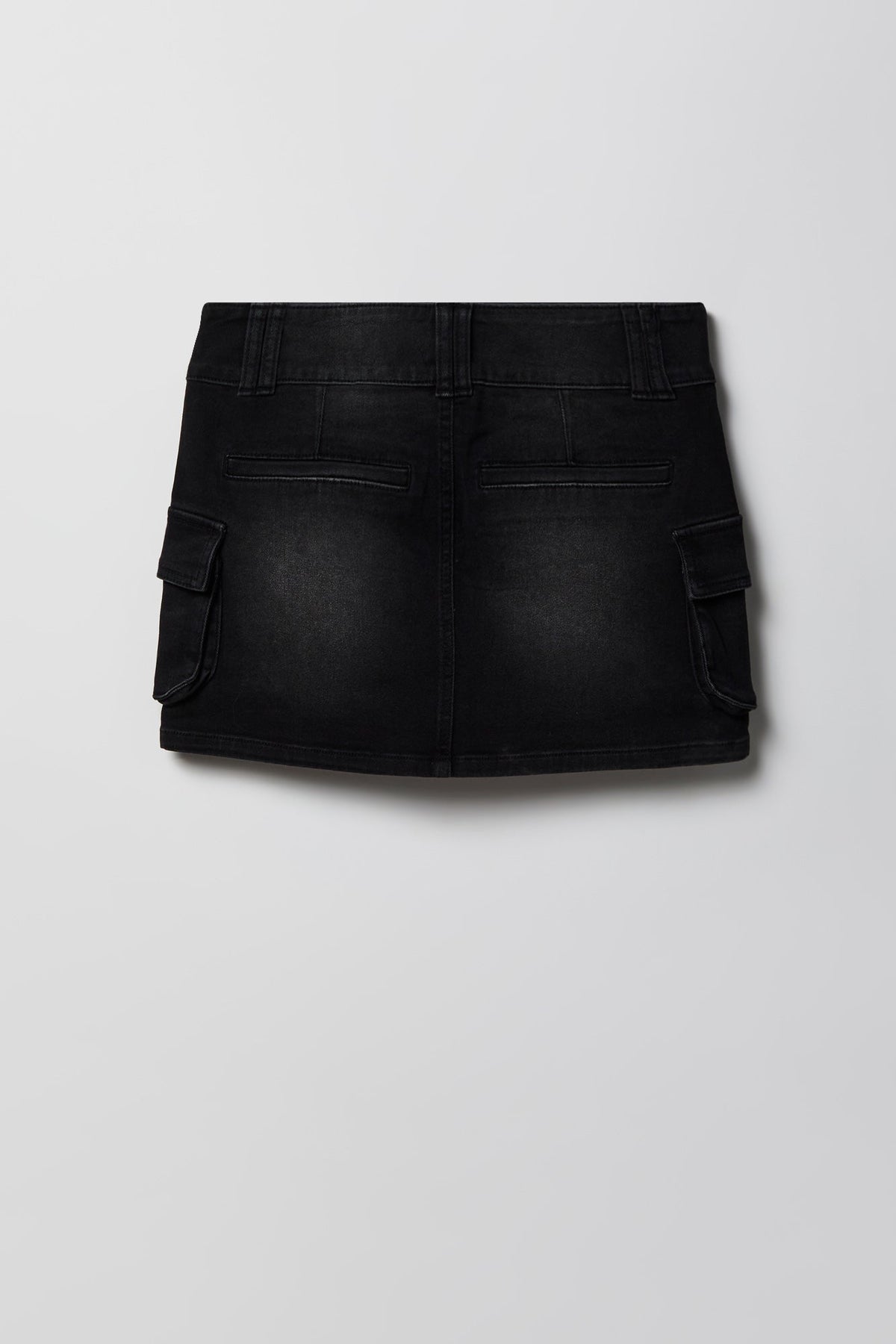 Denim Cargo Mini Skirt