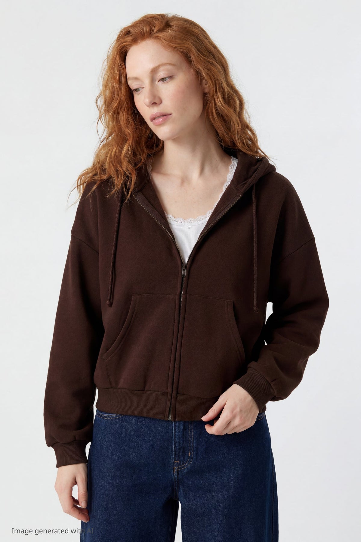 Fleece Boxy Zip Hoodie