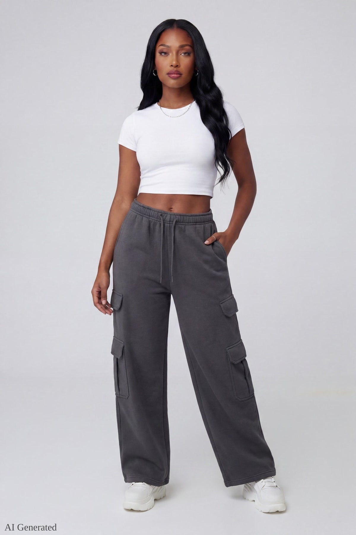 Fleece Ultra Wide Cargo Sweatpant