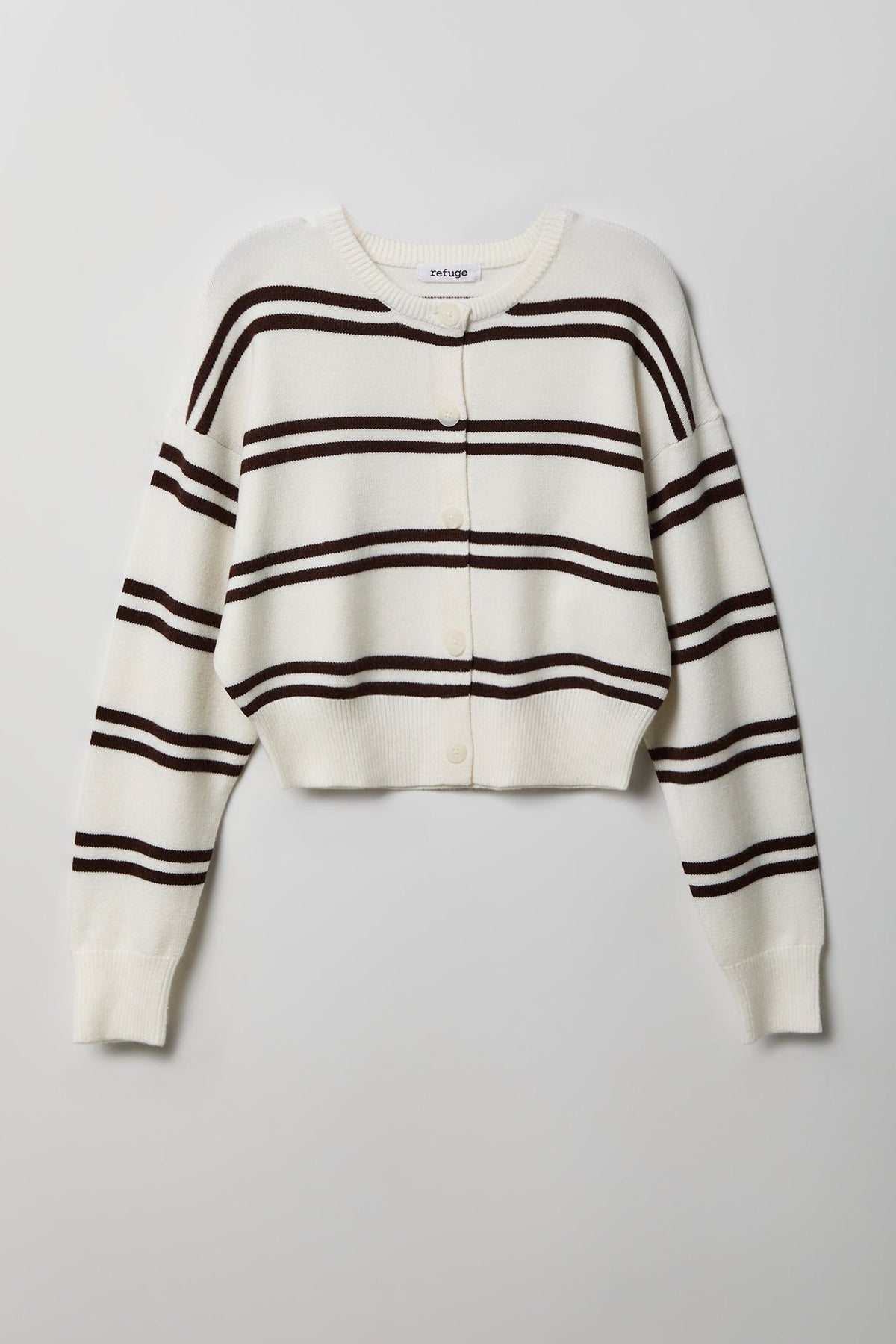 Striped Button-Up Cardigan