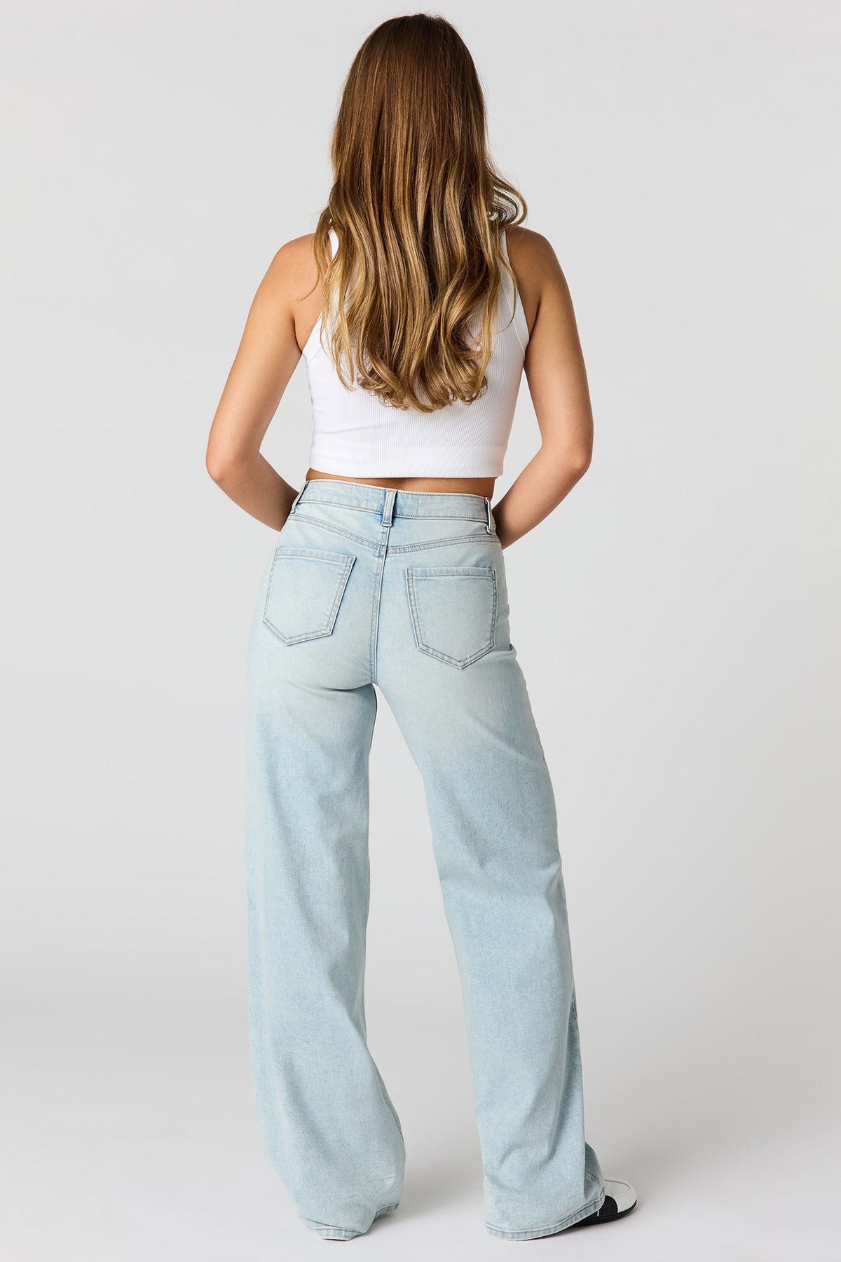 Paris Stretch High Rise Wide Leg Light Jean