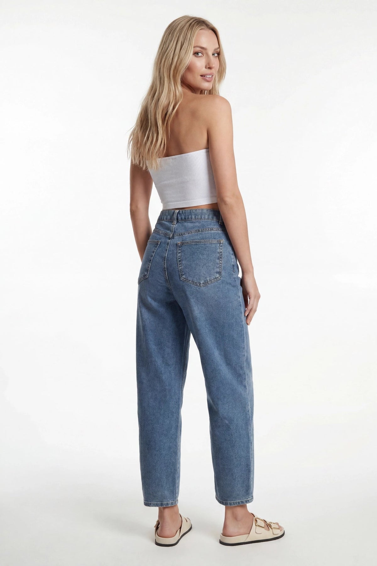 Stretch High Rise Barrel Medium Jean