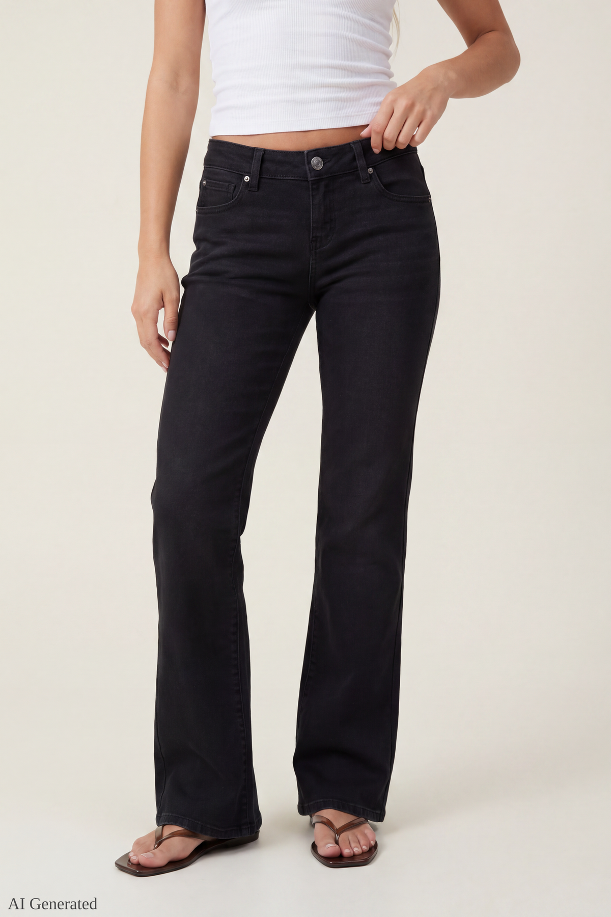 Stretch Relaxed Flare Black Jean