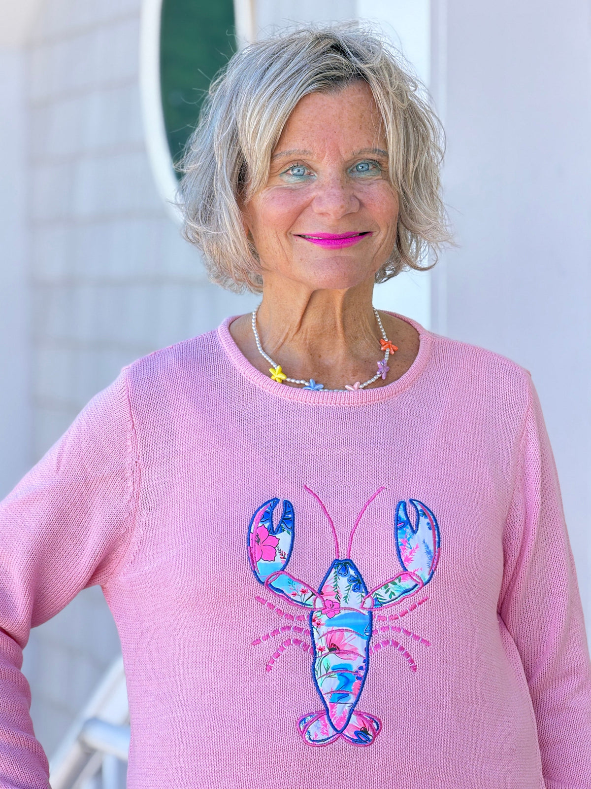 BEACH CLUB PINK LOBSTER SWEATER