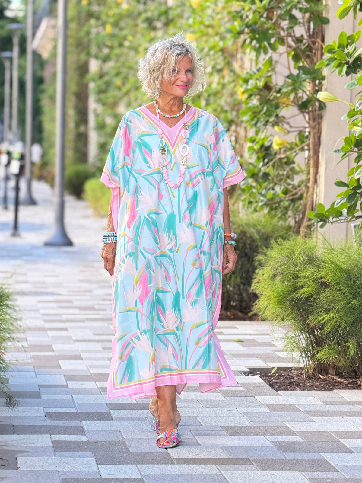 Birds Of Paradise Caftan Beach DRESS