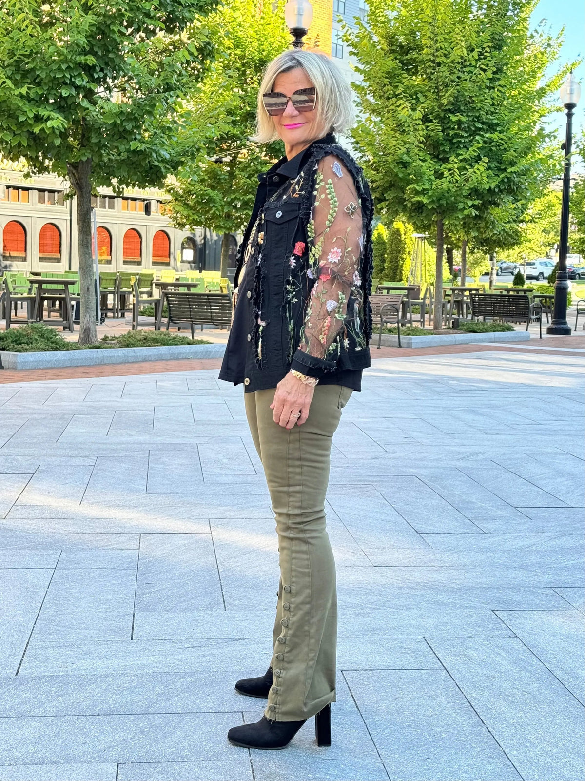 Ethyl The Long  Olive Lean Flair Jean - Elevated