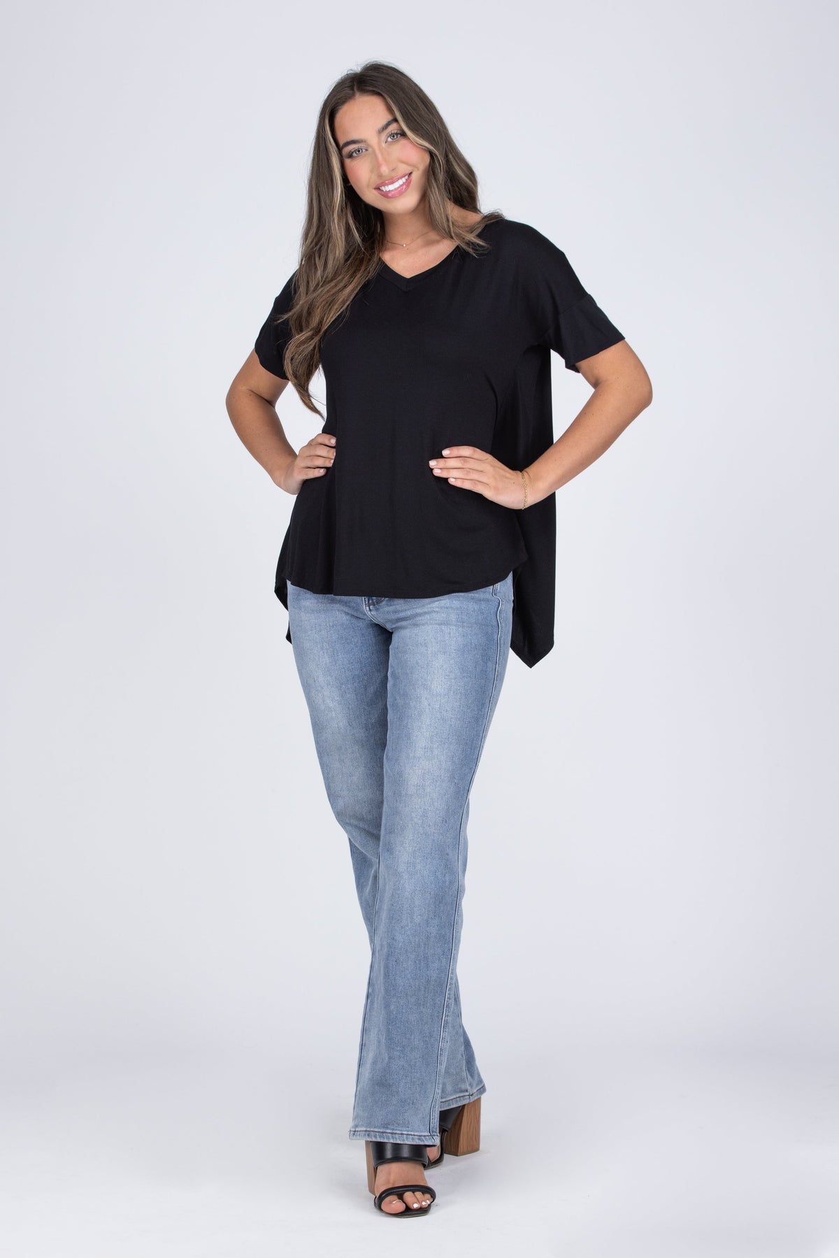 Simply You Women's Open Back Short Sleeve Top