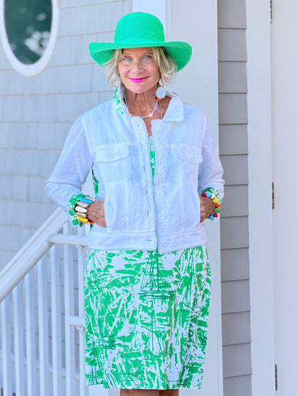 HARBOR  LIGHTS SAILBOAT GREEN MAXI DRESS