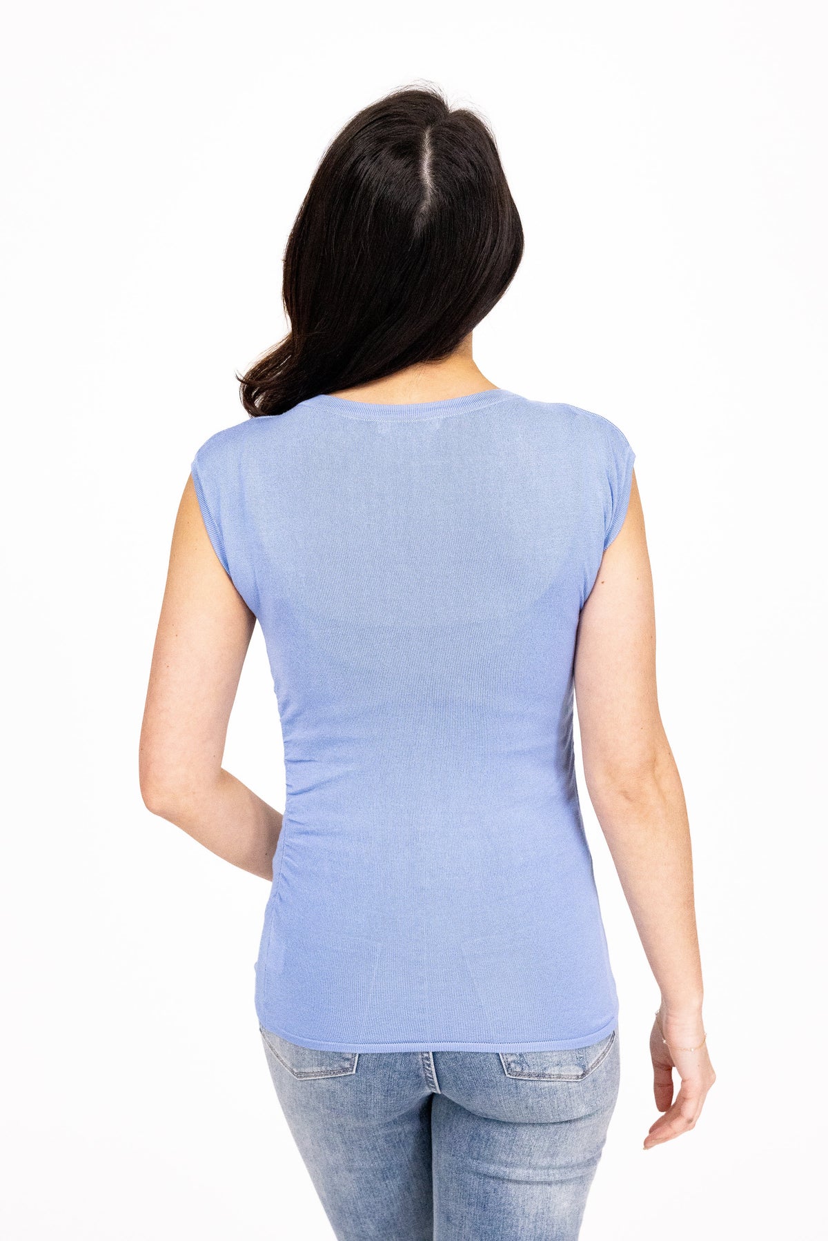 Women's Side-Ruched Sleeveless Sweater