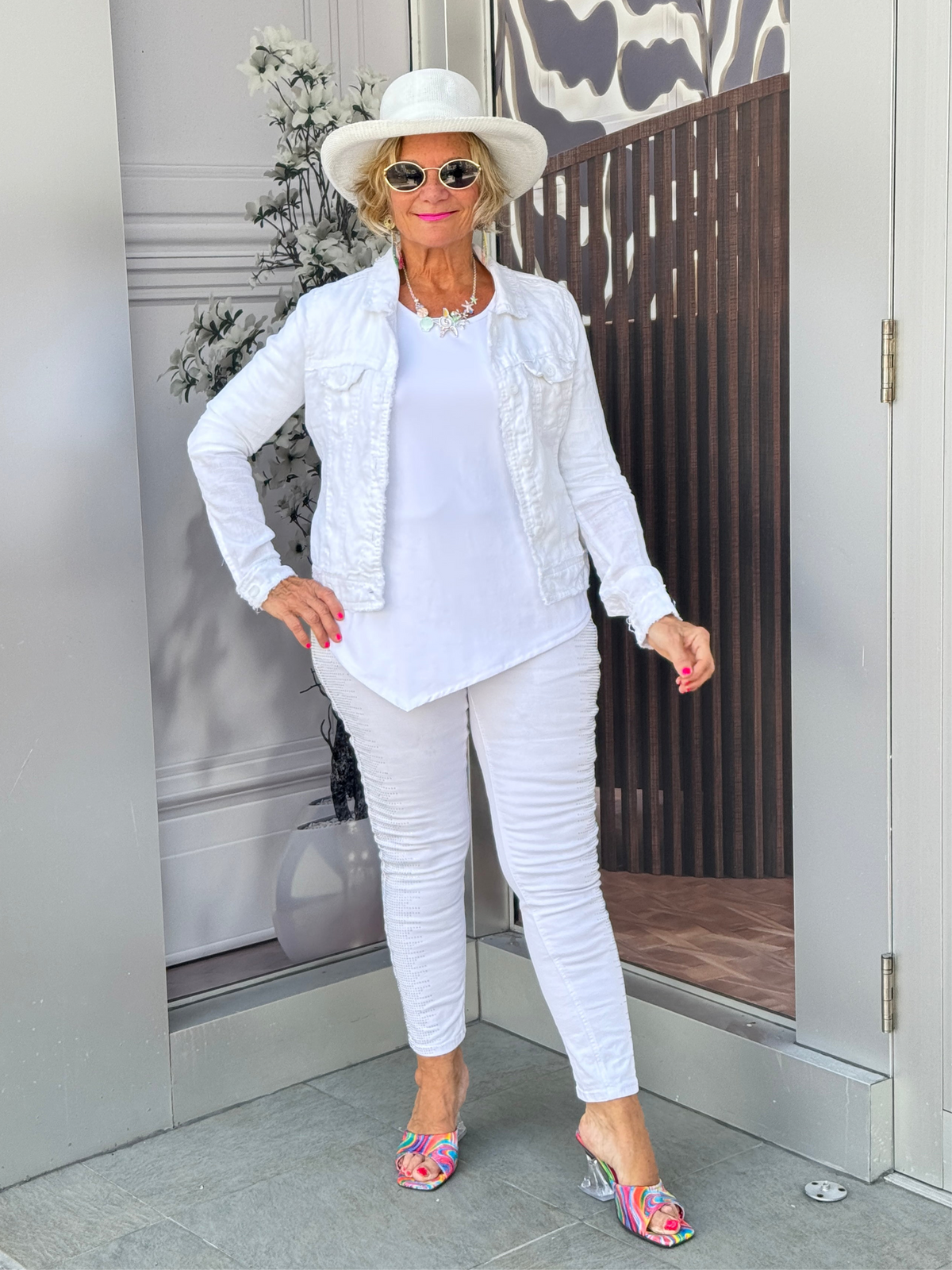 LULU B WHITE LINEN JACKET