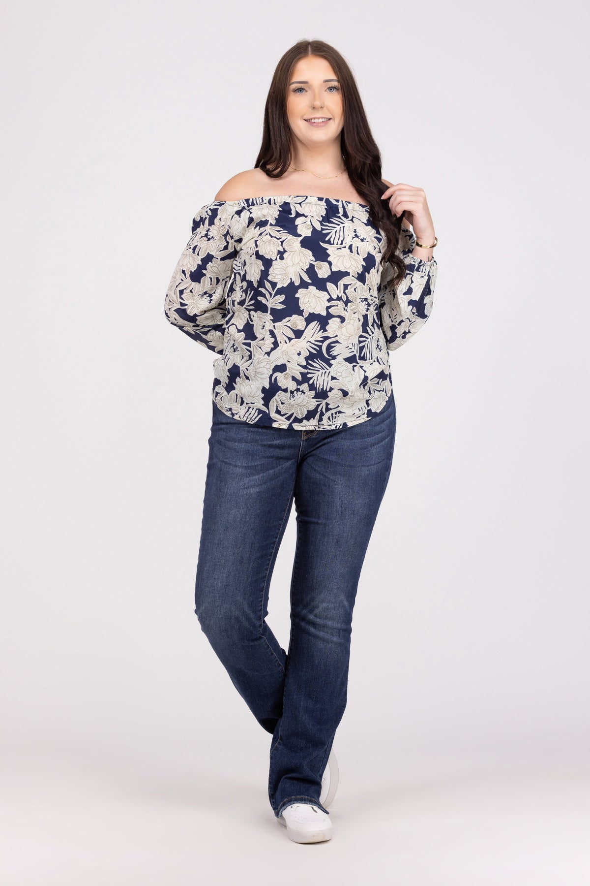 Travel Plans Women's Off The Shoulder 3/4 Sleeve Top