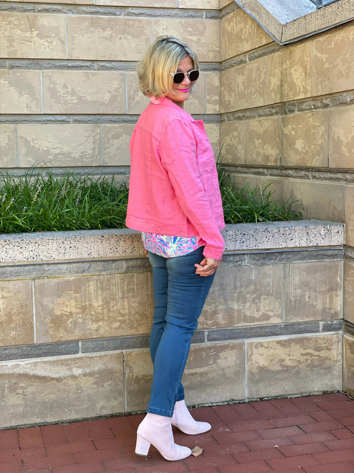 LULU B FLAMINGO PINK LINEN JACKET