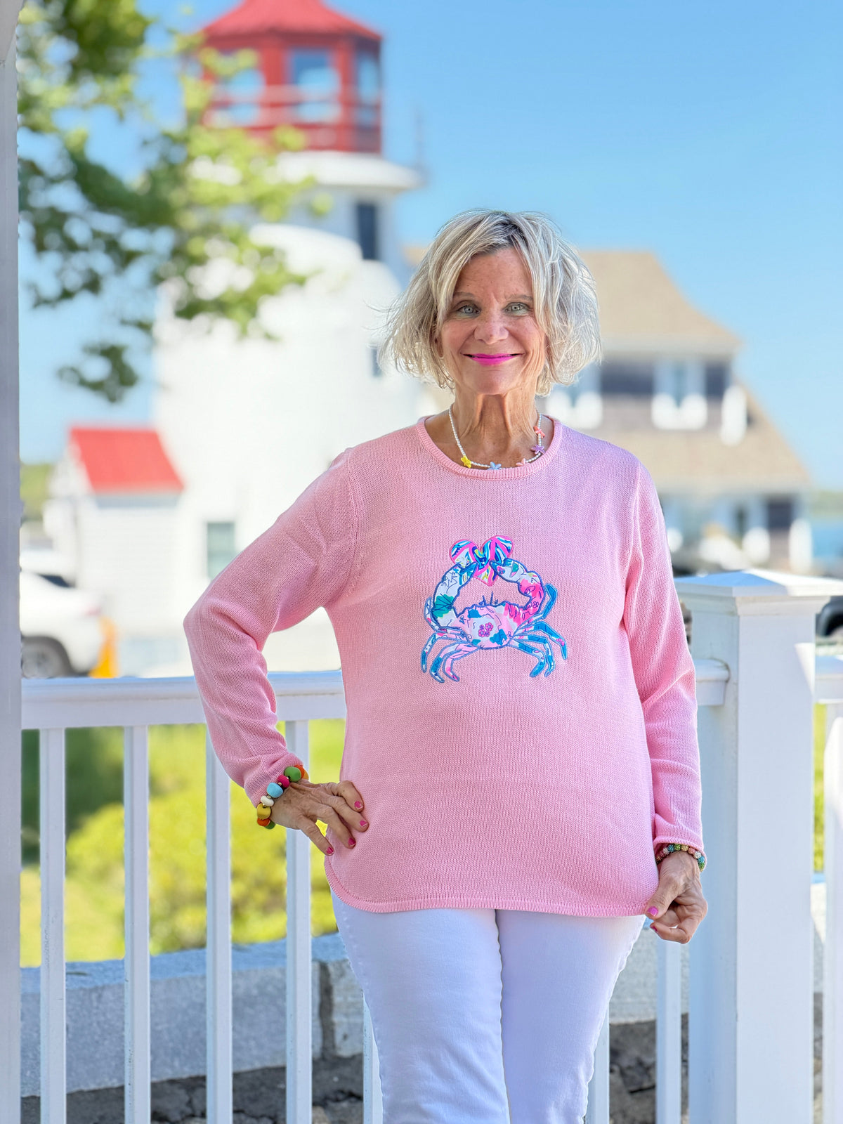 BEACH CLUB PINK CRAB SWEATER