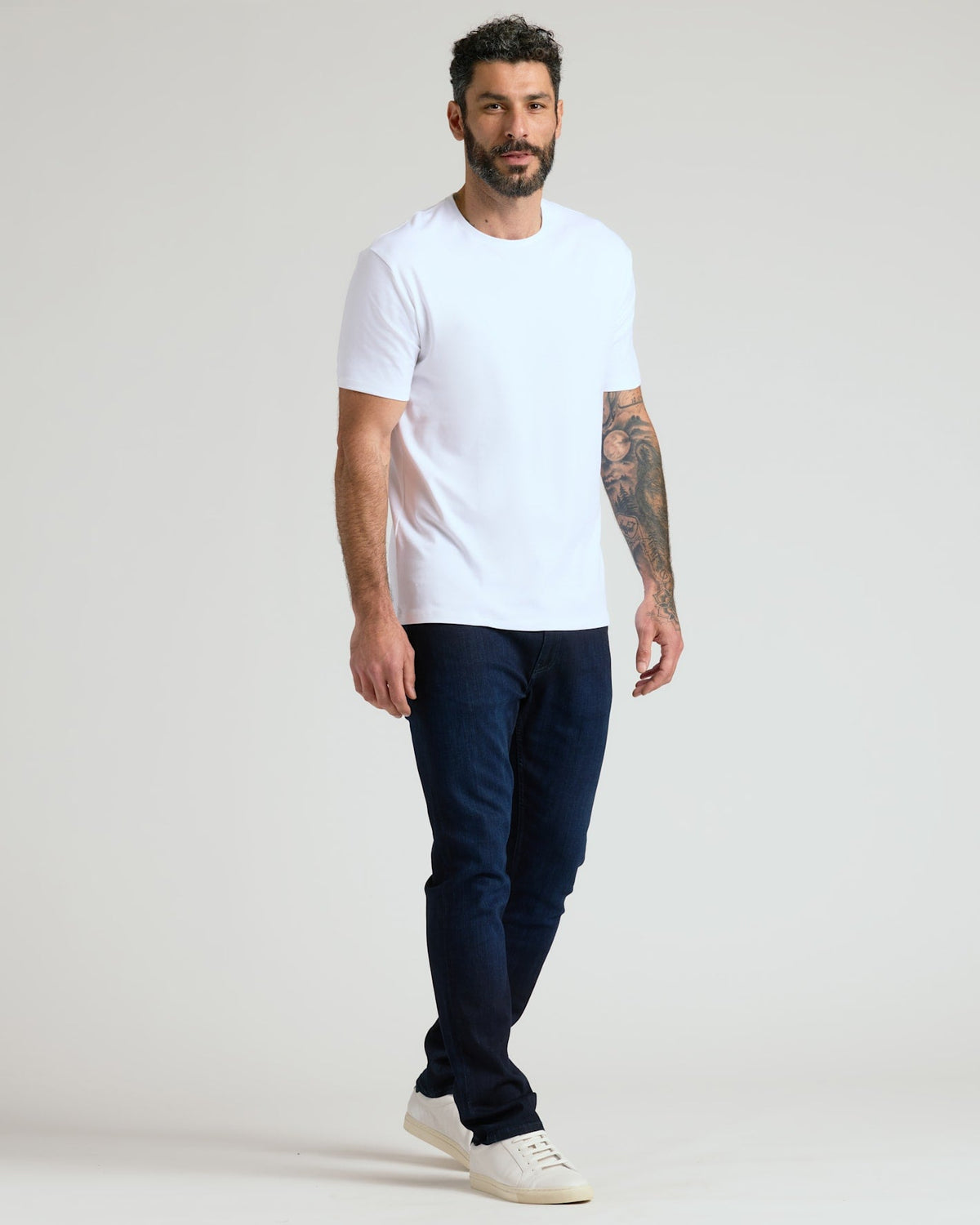 Black & White Pima Cotton Blend Crew 4-Pack