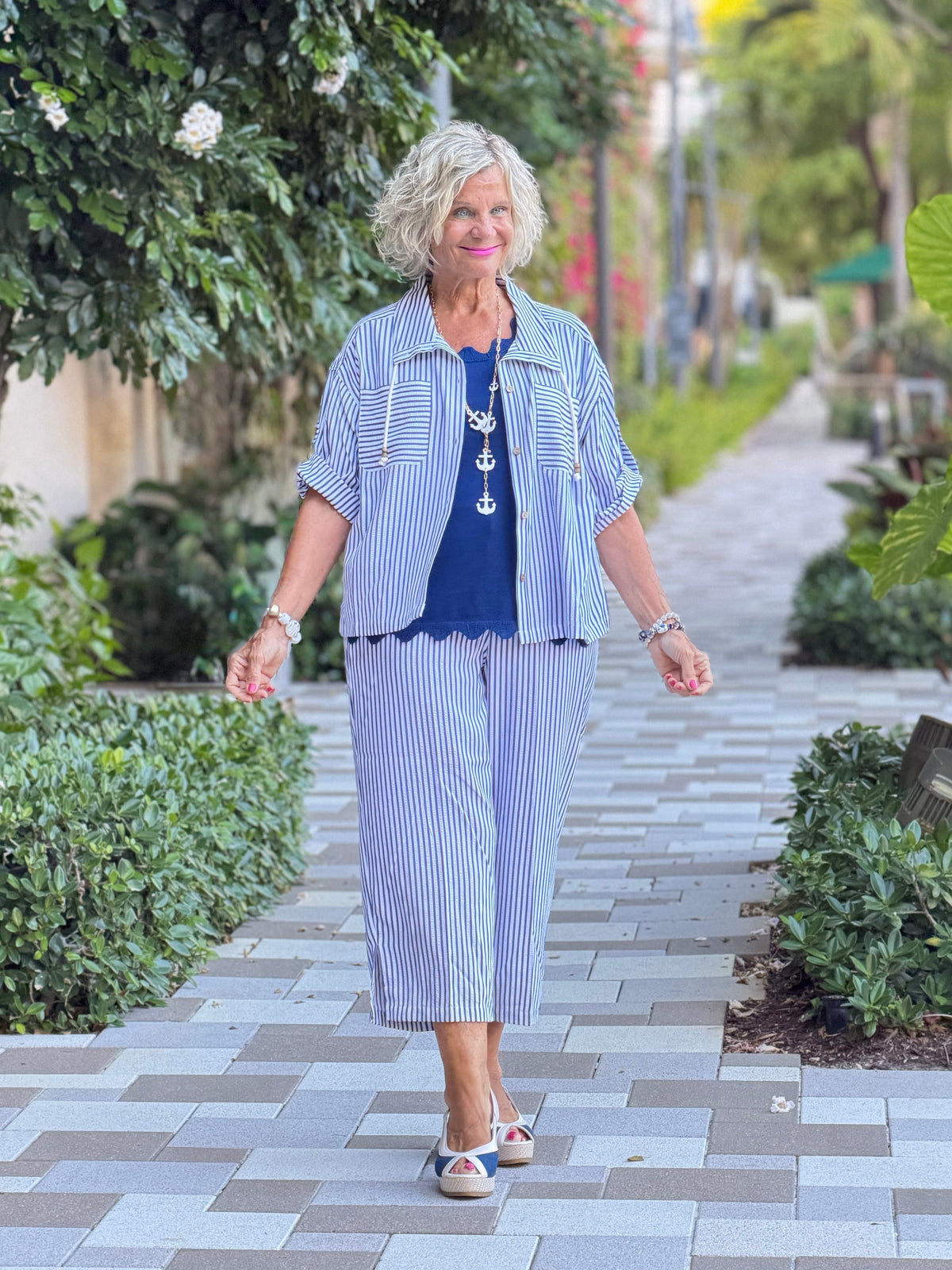 FRENCH RIVIERA NAVY SEERSUCKER JACKET