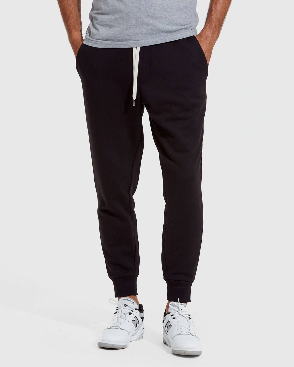 Black & Charcoal Fleece French Terry Joggers 2-Pack