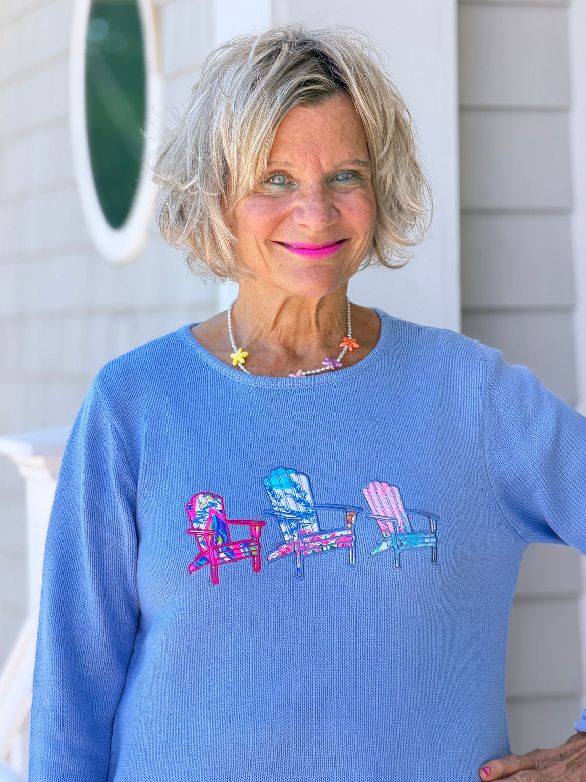 BEACH CLUB SEAFOAM ADIRONDACK SWEATER