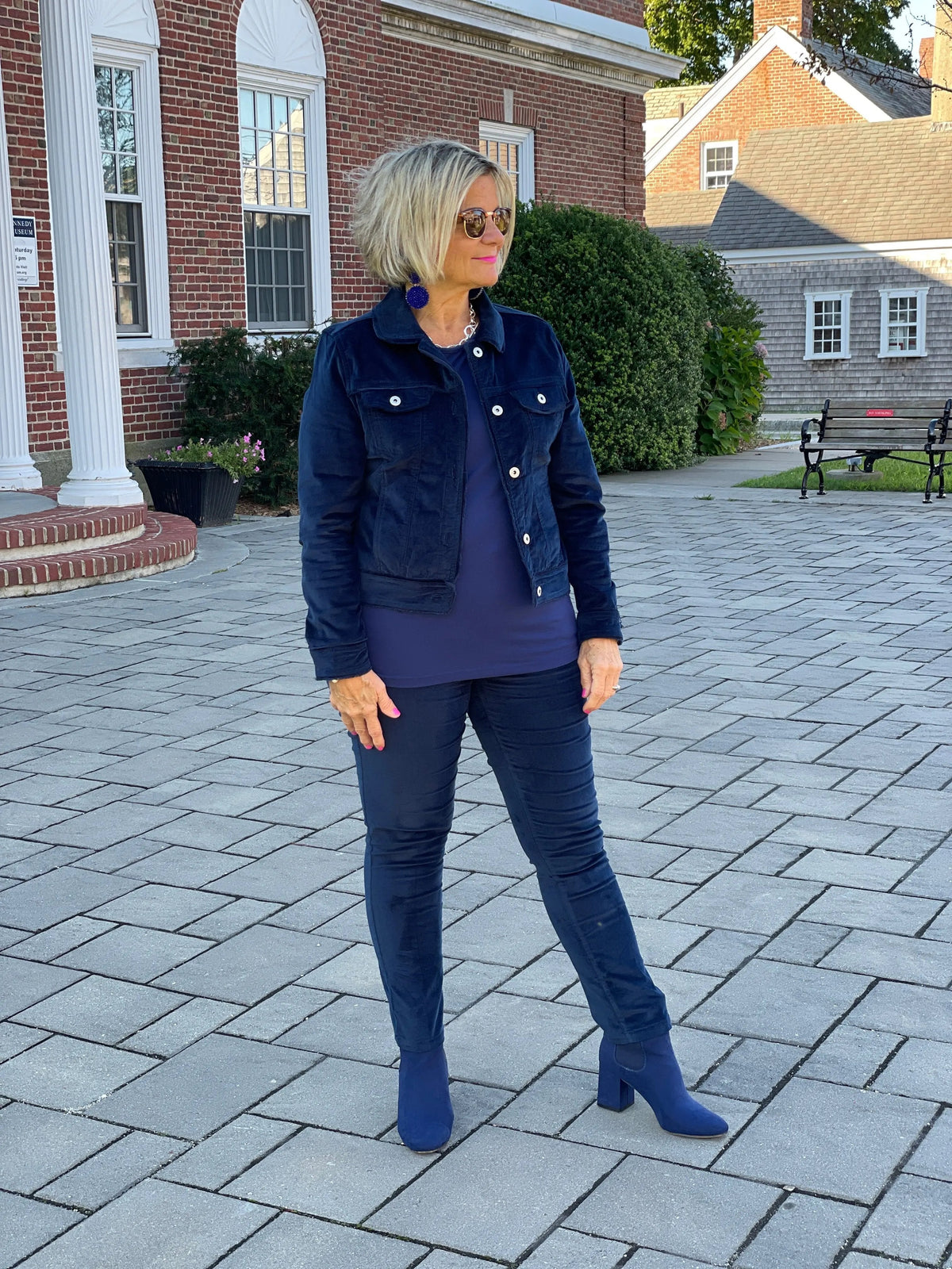 LULU-B NAVY VELOUR JACKET