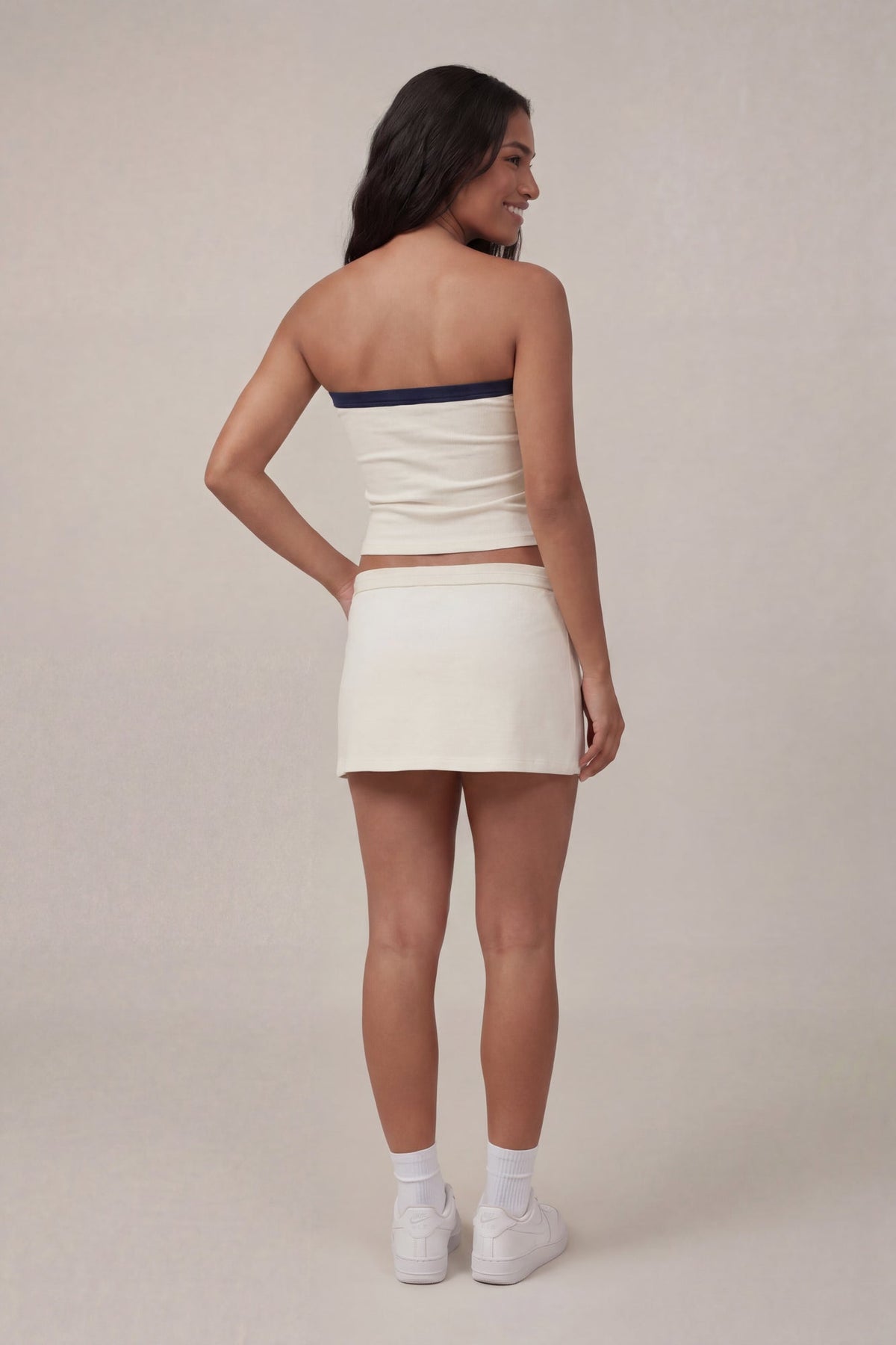Graphic Drawstring Tube Top