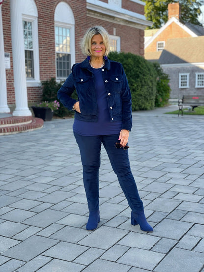 LULU-B NAVY VELOUR JACKET