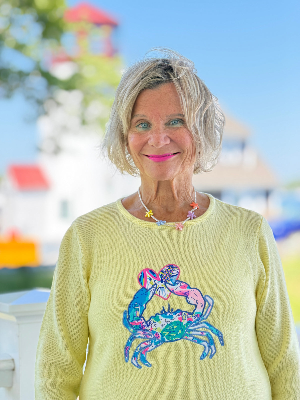 BEACH CLUB YELLOW CRAB SWEATER