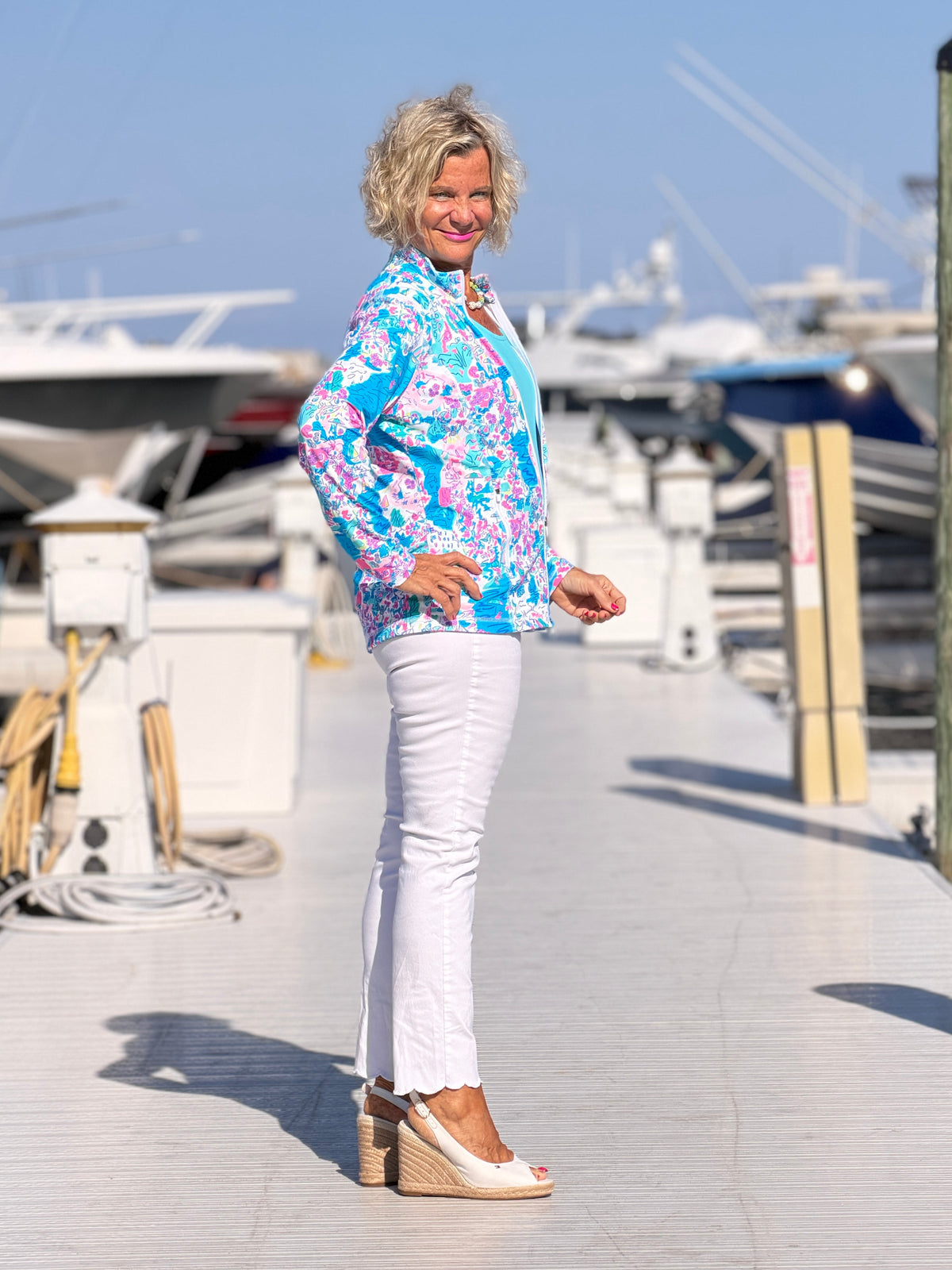 LULU-B PALM BEACH SPLASH FULL ZIPPER