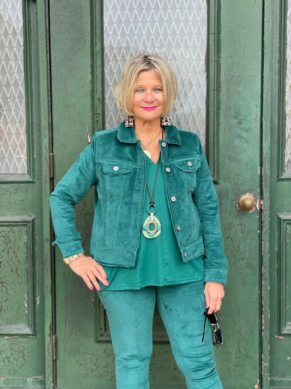 LULU-B EMERALD  VELOUR PANTS