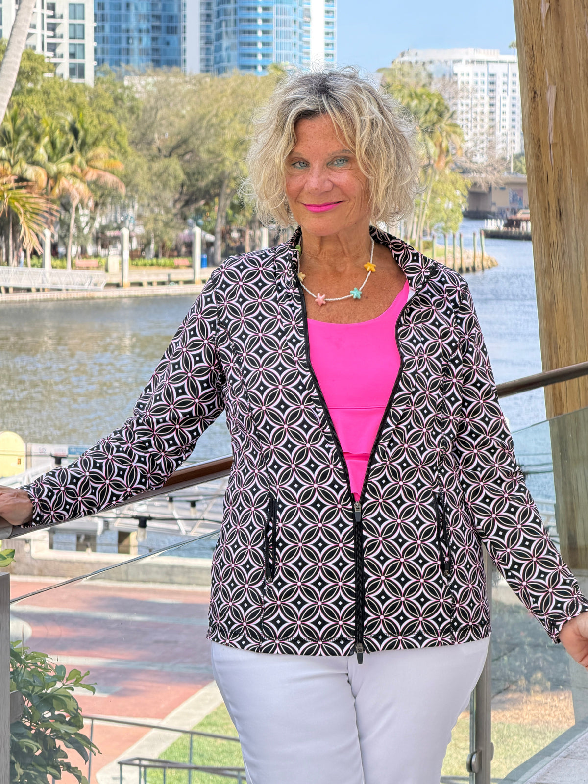 Lulu B Harbor Diamond Full Zipper Jacket