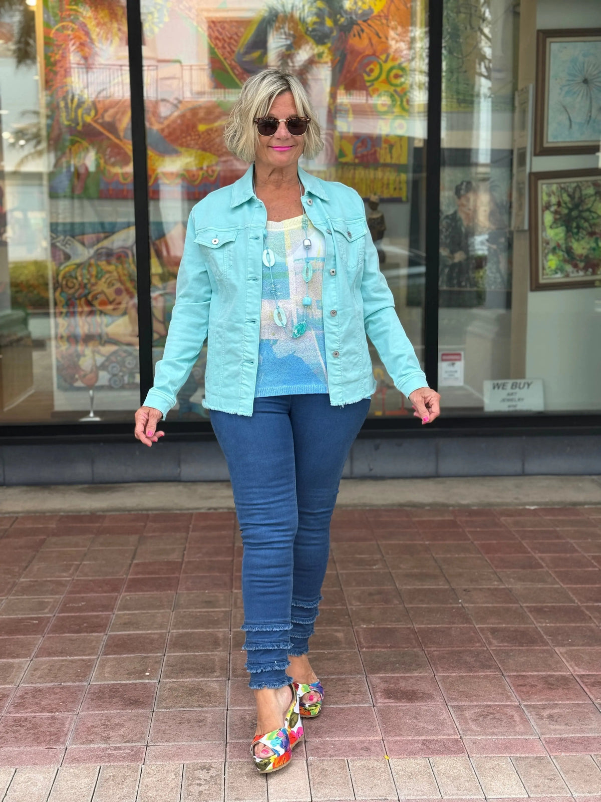 LULU-B SOUTH BEACH NAVY DENIM ANKLE PANT