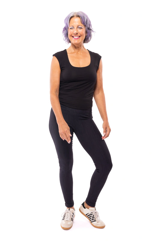 Blurred Lines Women's Tummy Control Textured Leggings