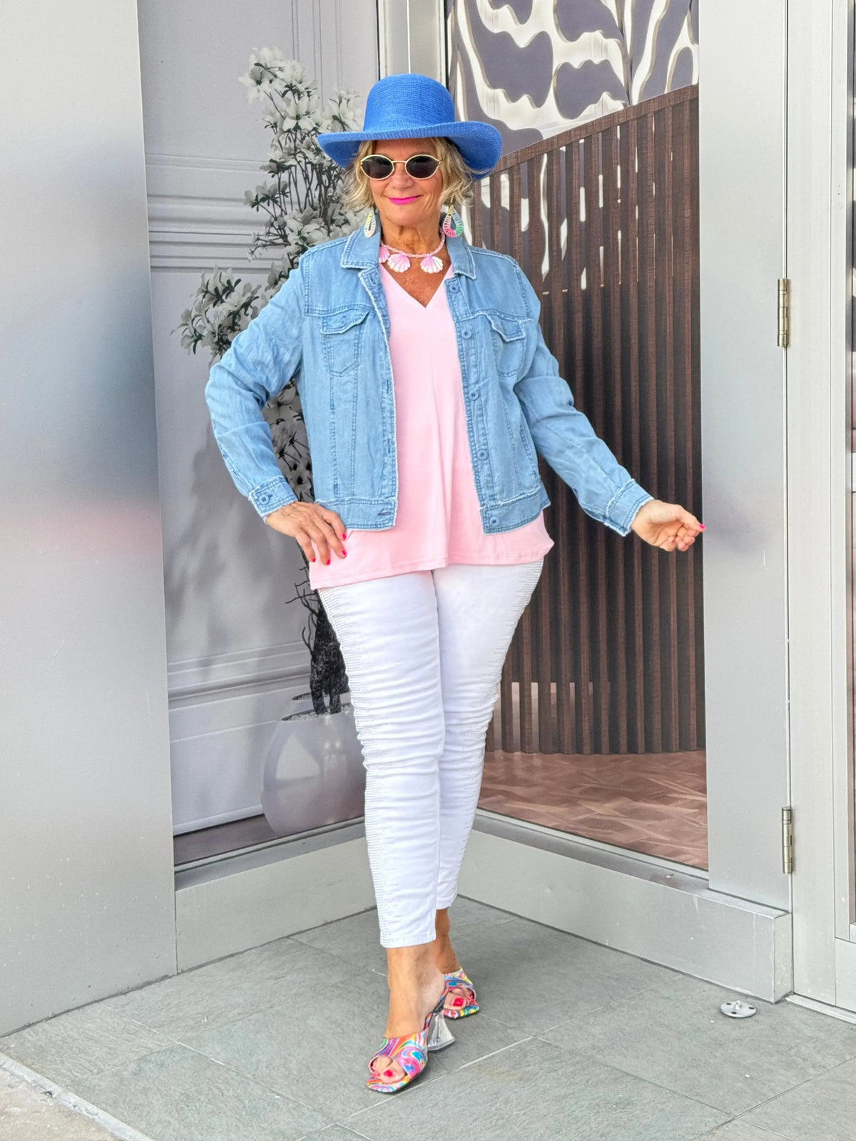 LULU-B CLEAR CHAMBRAY BLUE LINEN JACKET