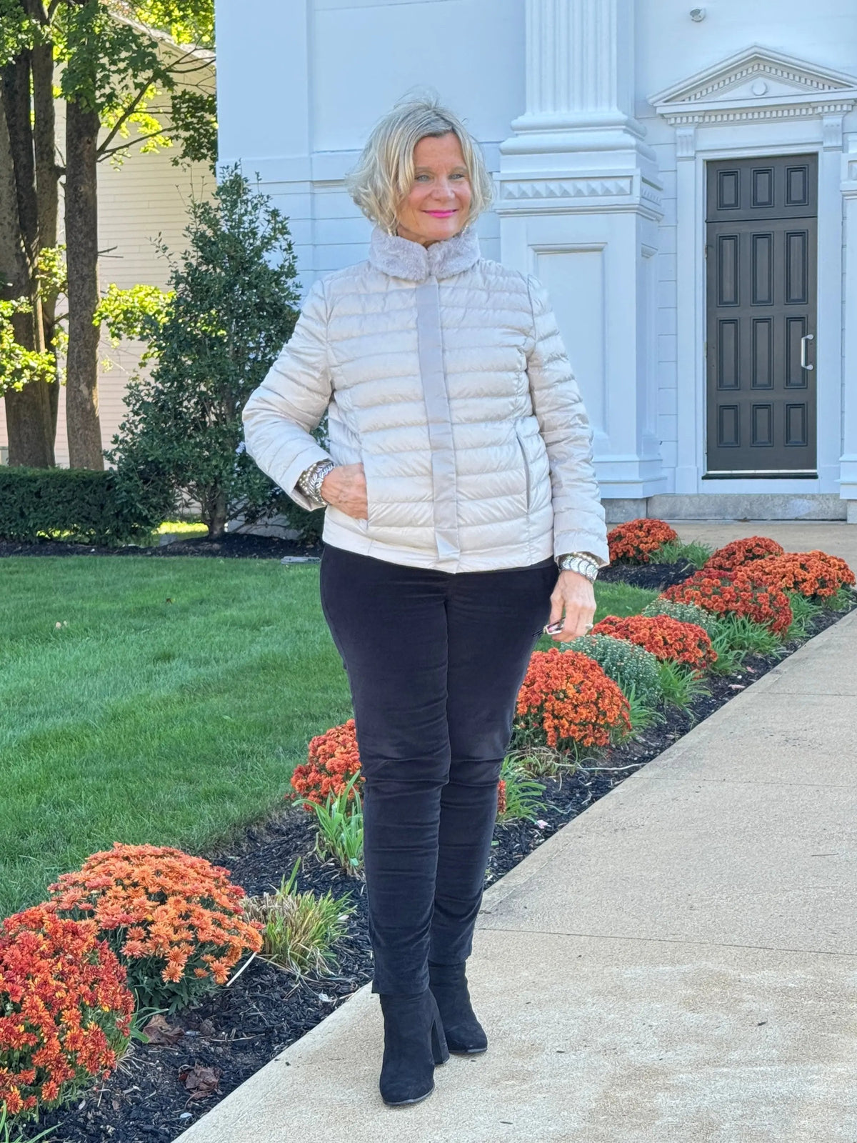 LULU-B SILVER FAUX FUR JACKET