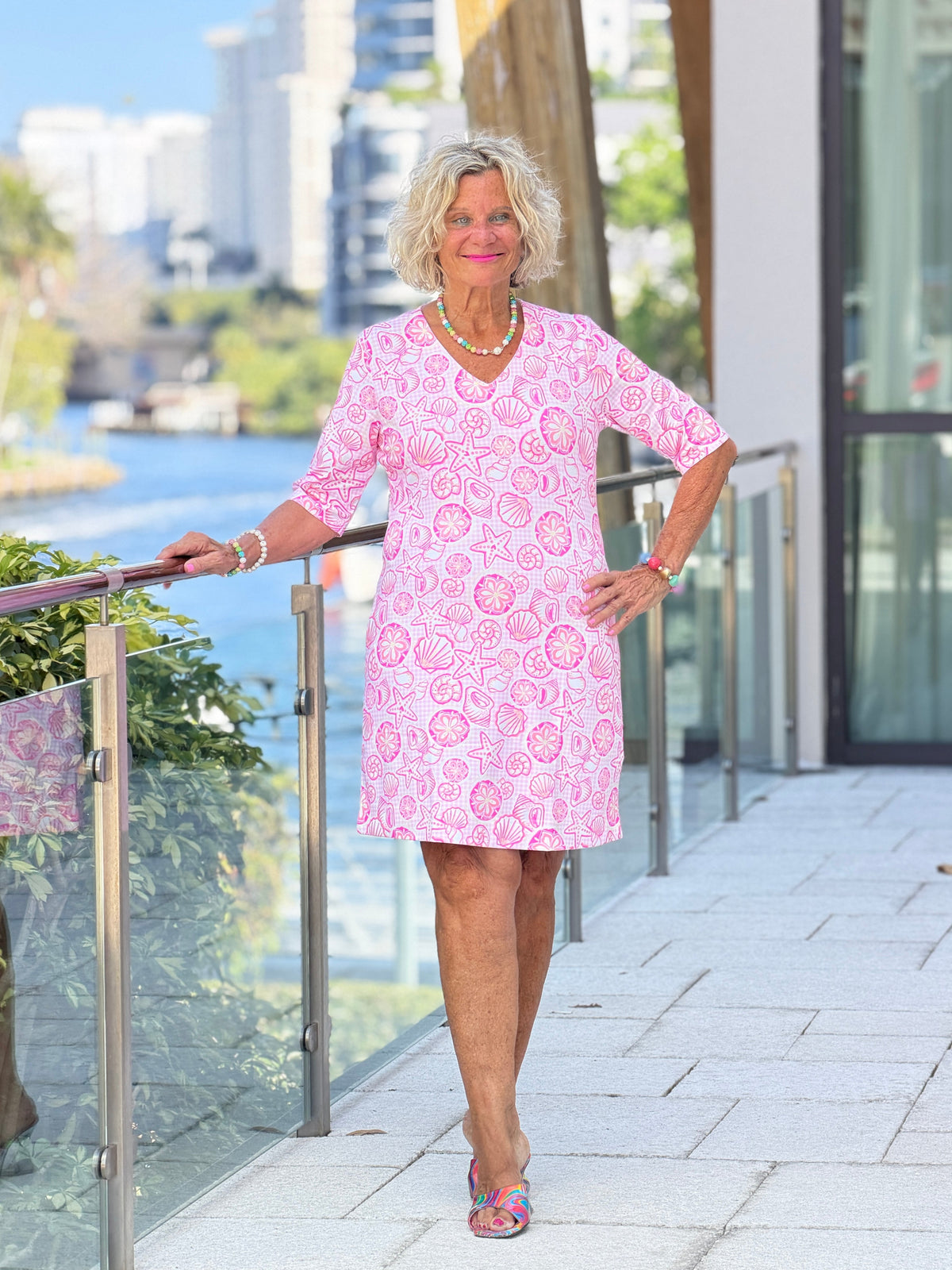 LULU B STARFISH HARBOR ELBOW DRESS