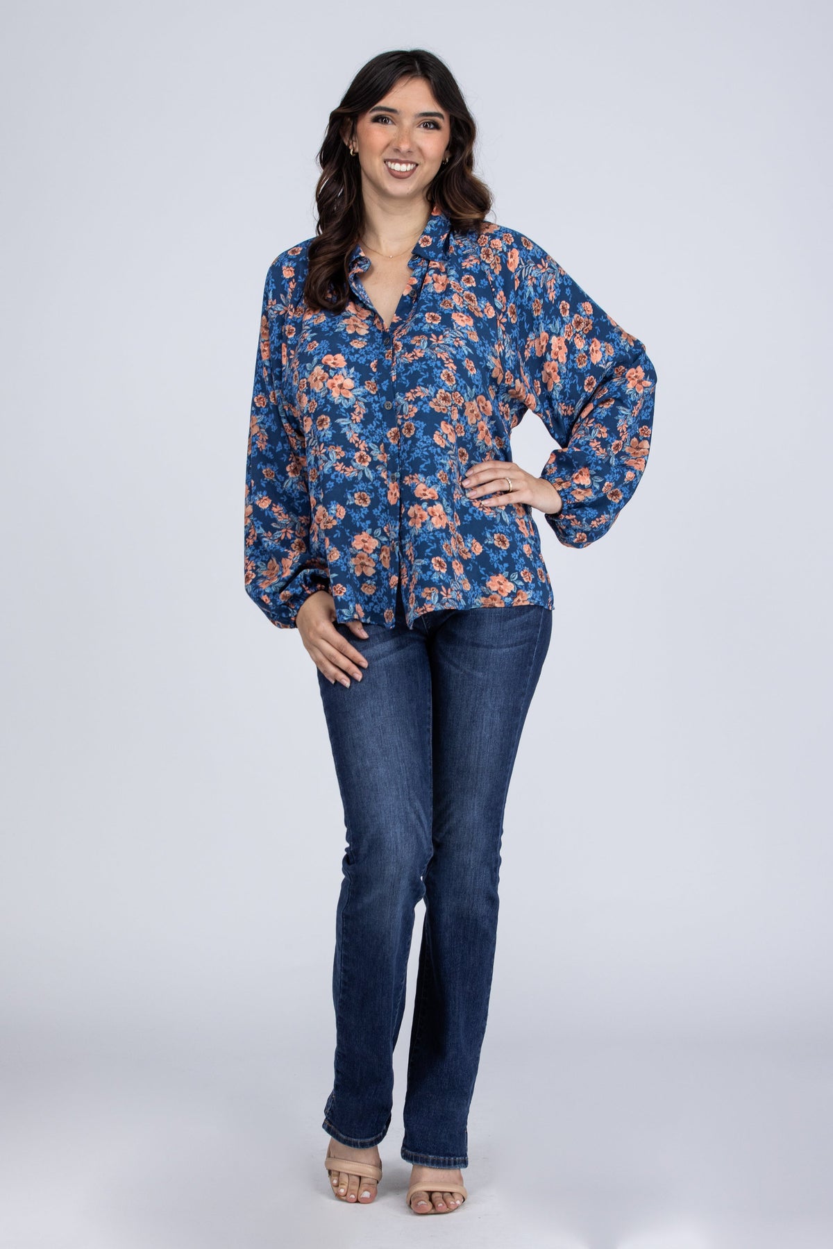 Losing Me Women's Button Up Long Sleeve Top
