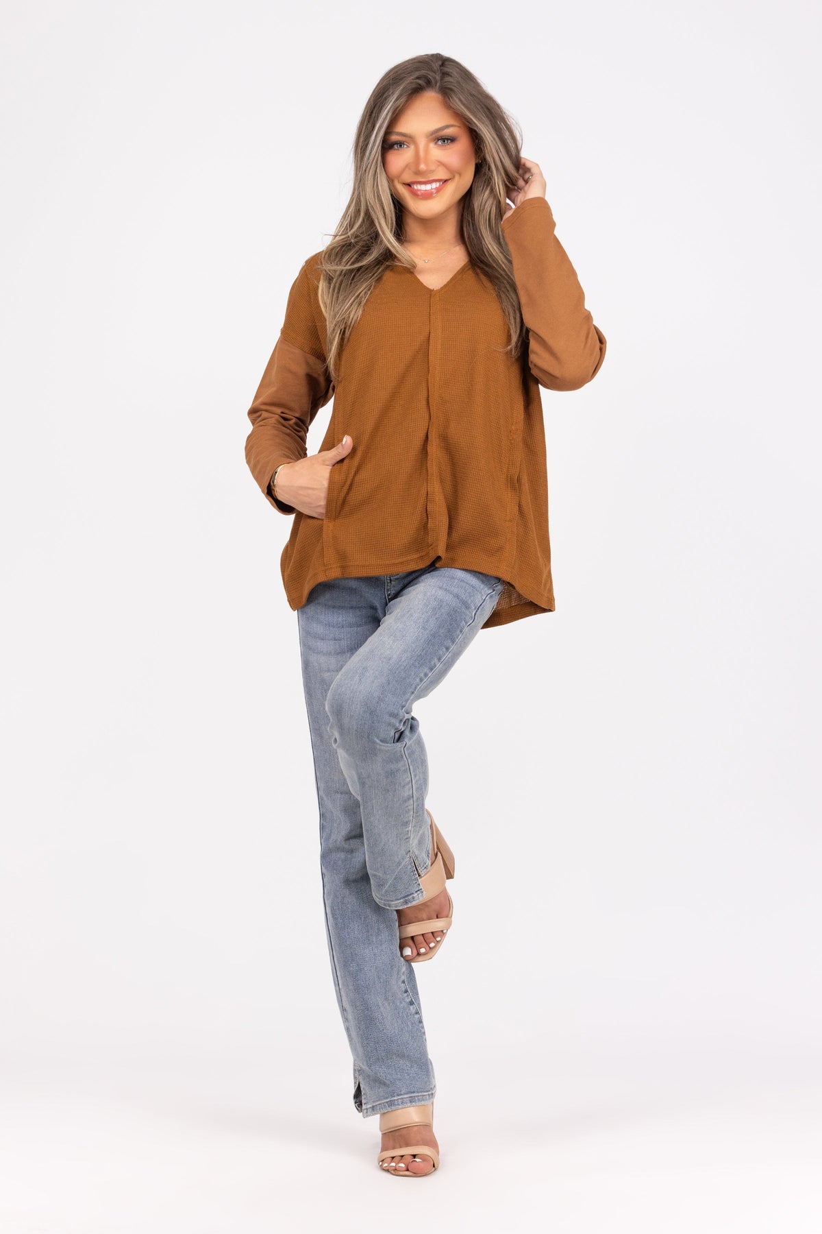 Spoil Me Women's Lightweight Thermal V-Neck Hooded Pullover