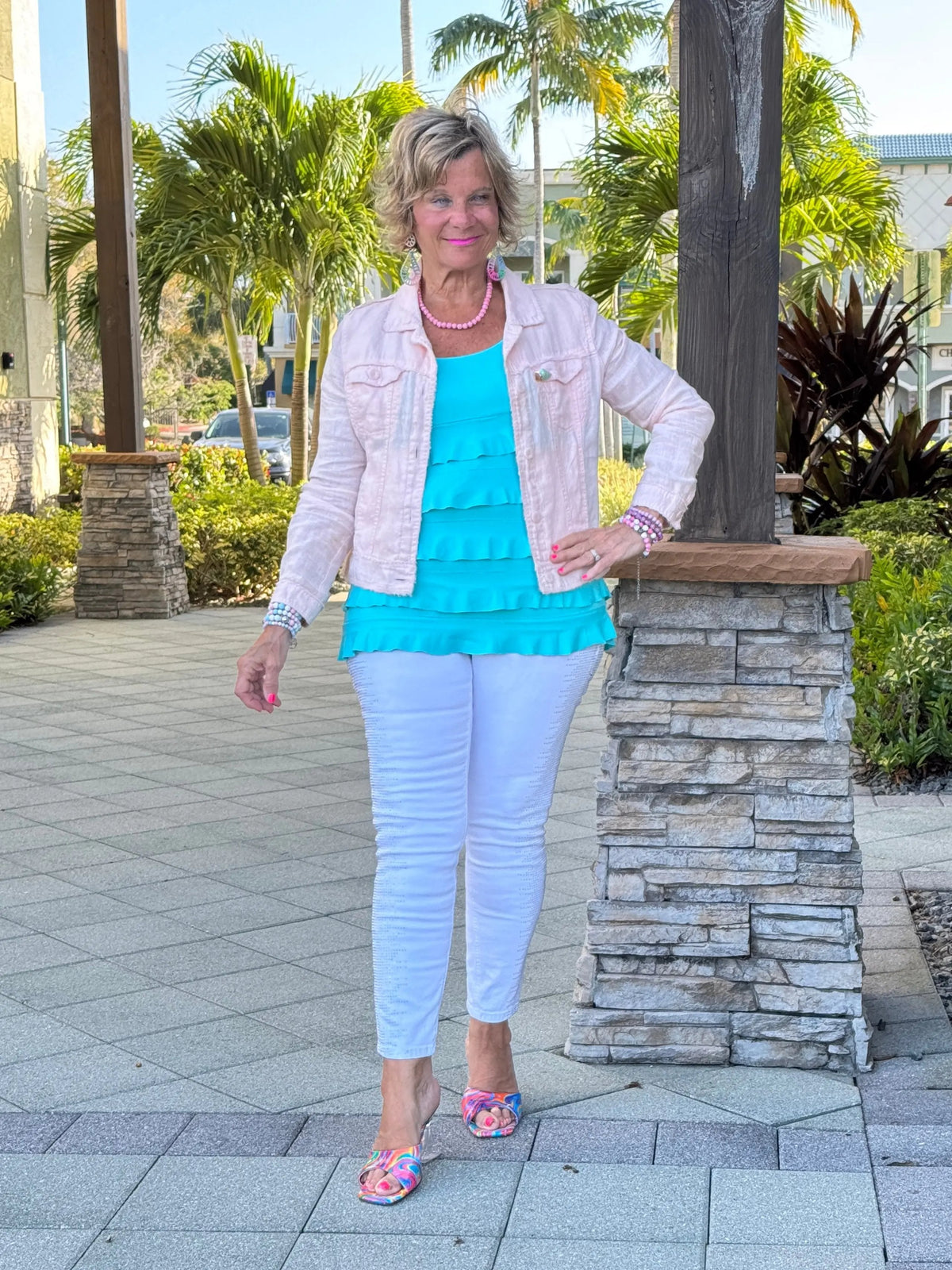 LULU B FROSTED PINK LINEN JACKET