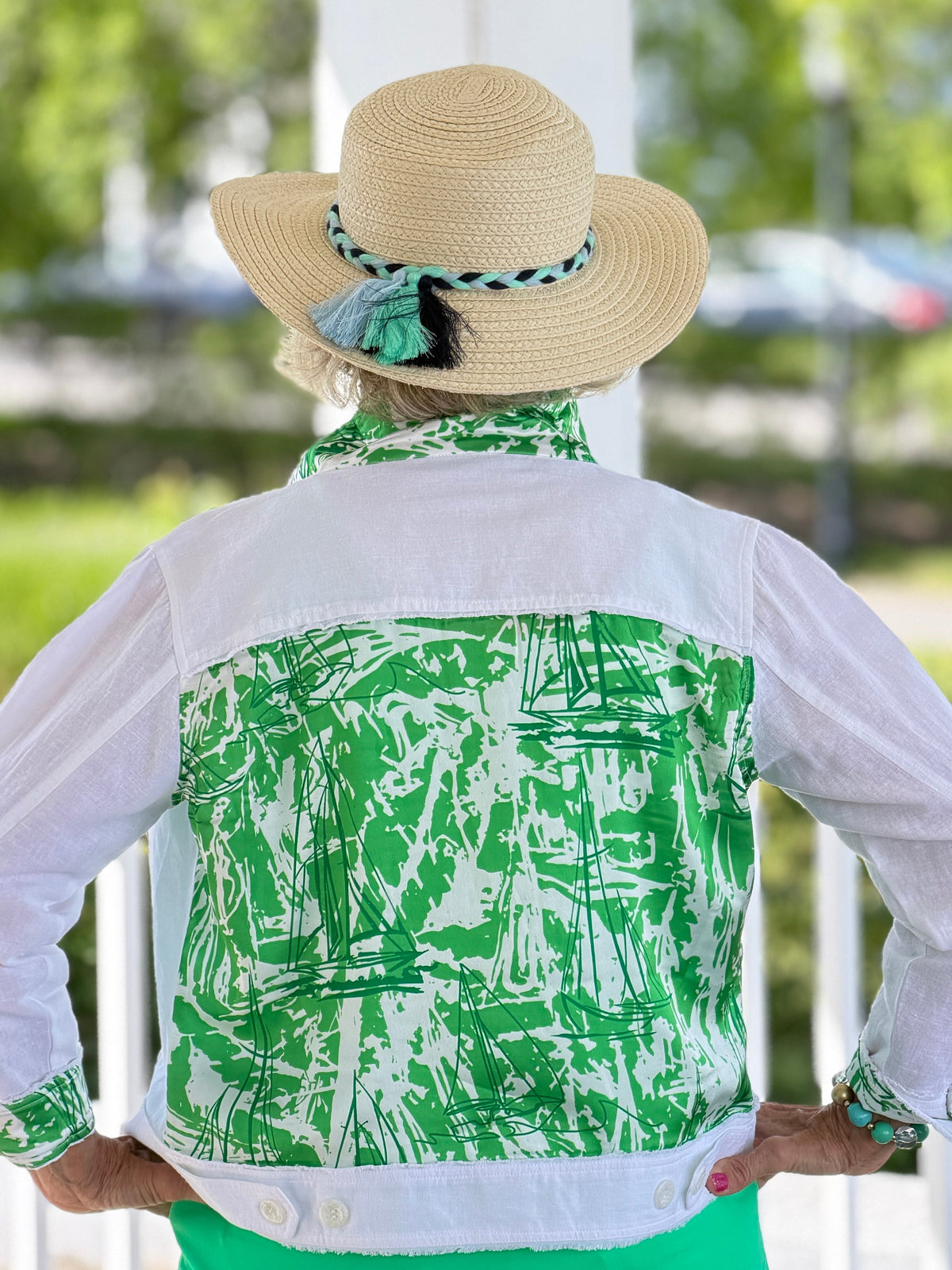 HARBOR LIGHTS GREEN LINEN JACKET