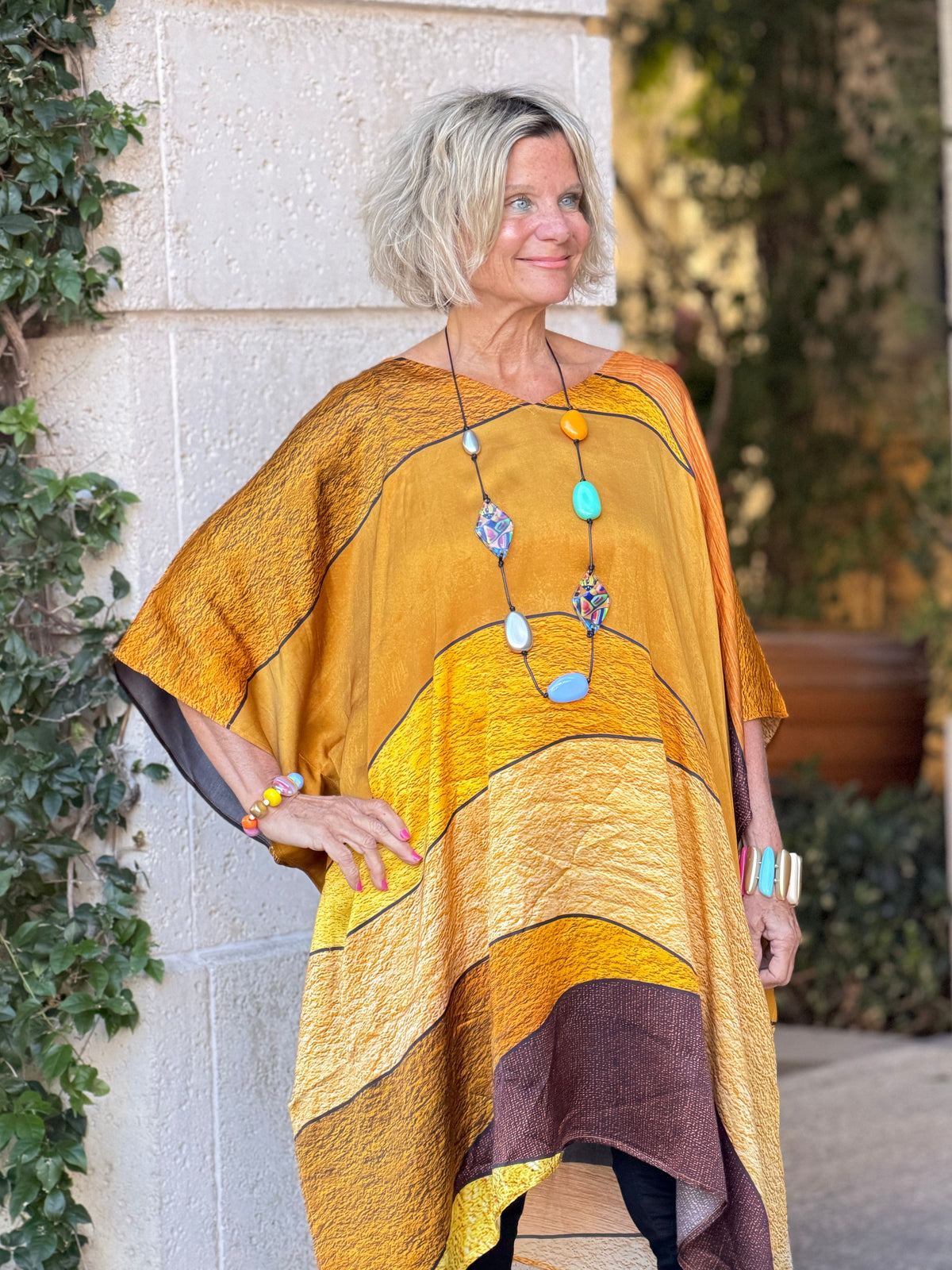 Gold & Black Geo Modal Kaftan