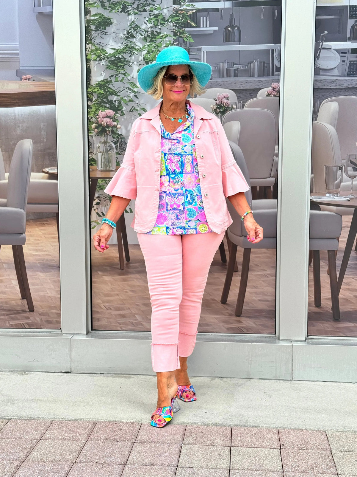 Ethyl Easy Breeze Pink Crop Pant - Gravity