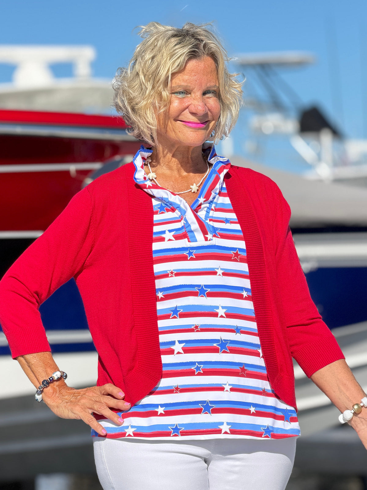 LULU B STARS RUFFLE DRESS