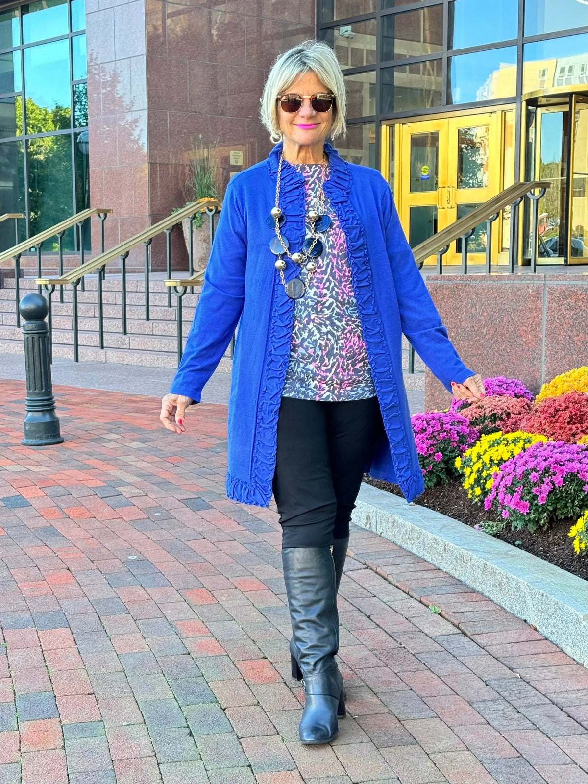 LULU-B ROUGED SAPPHIRE ROUGED CARDIGAN