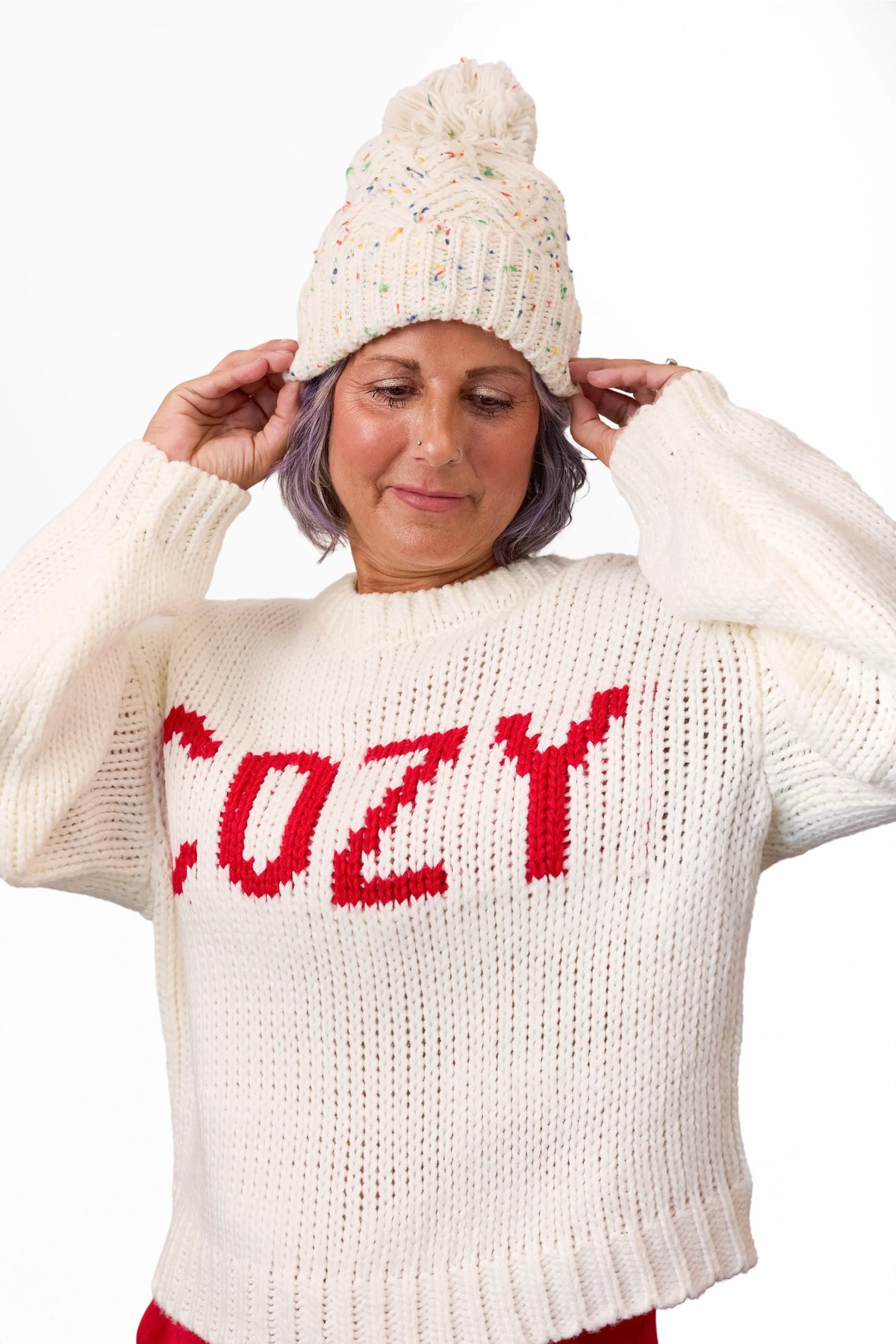 ALB Custom Women's Confetti Knit Pom Beanie