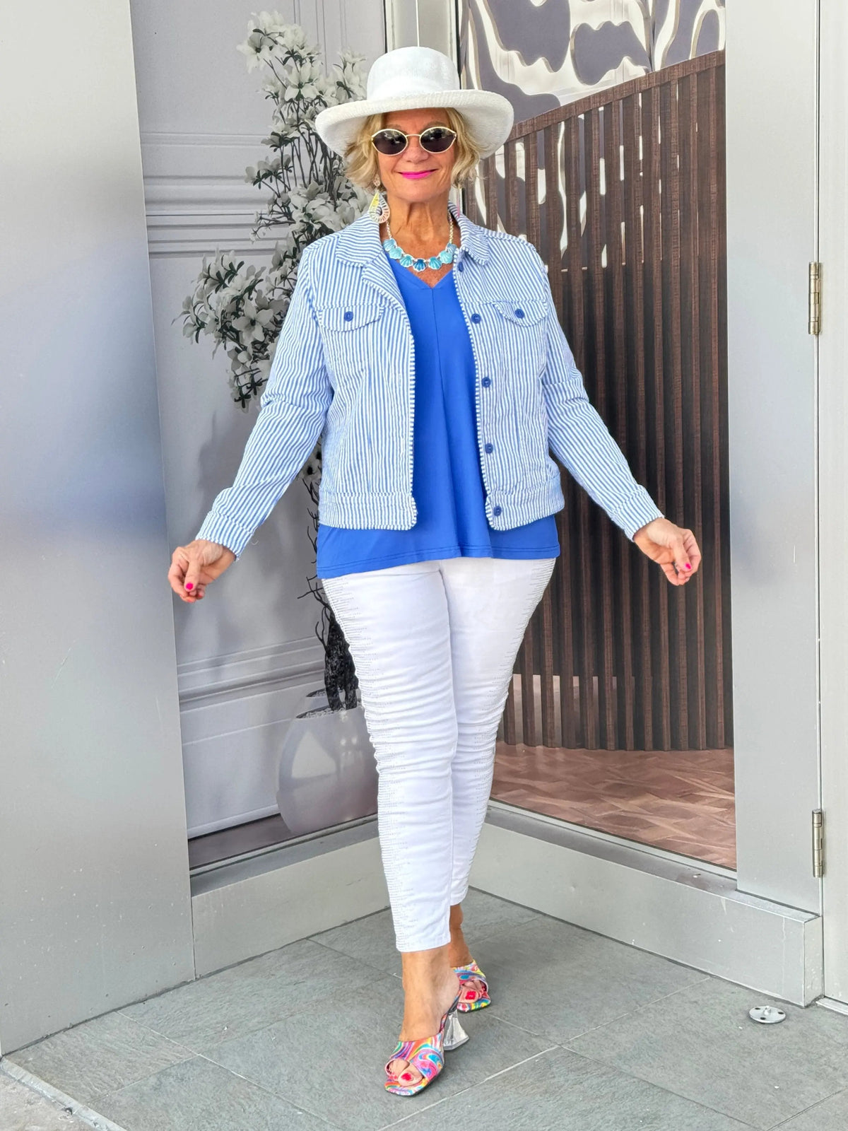 LULU B  BLU SEERSUCKER  JACKET
