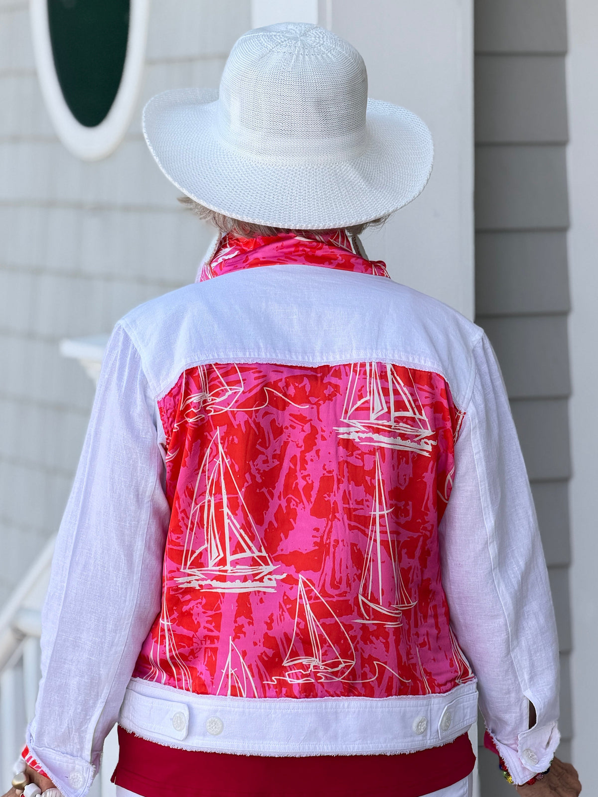 HARBOR LIGHTS RED LINEN JACKET